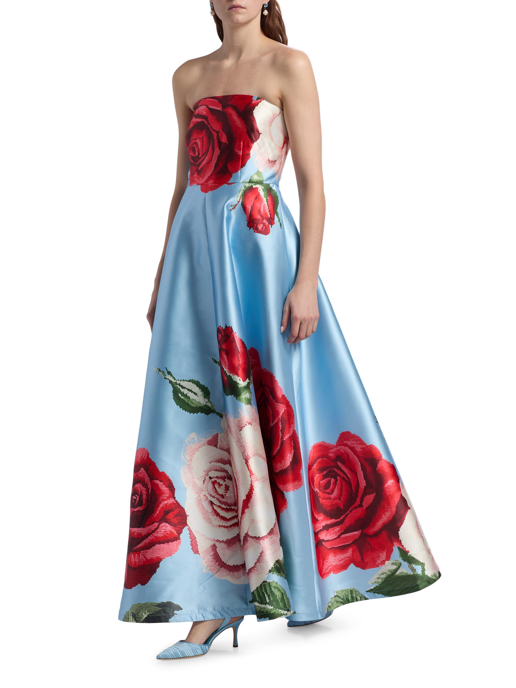 Aston Studio Women's Le Fleur Audrey Strapless Gown - Arctic Rose - Size 4