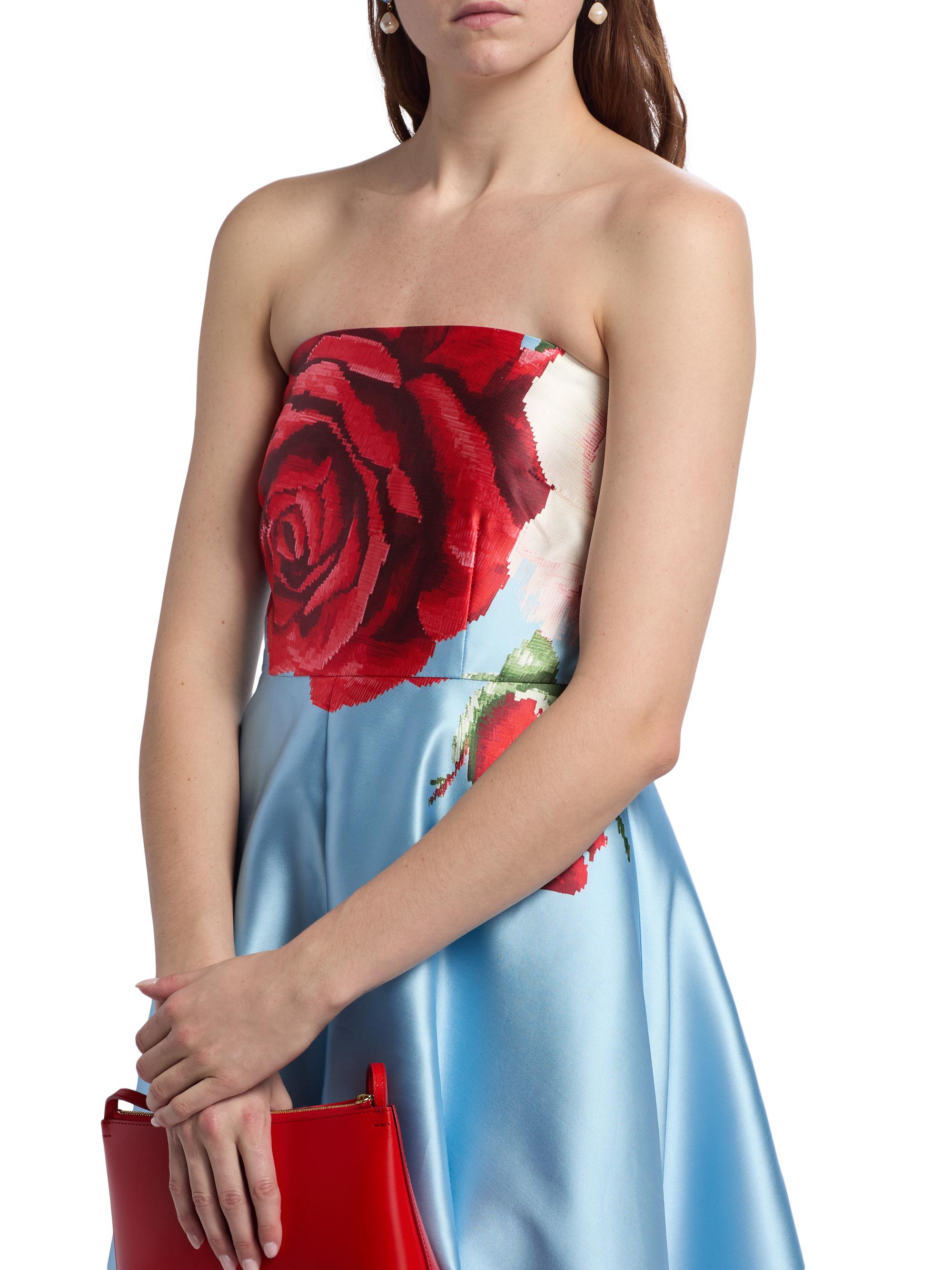 aston studio audrey strapless floral taffeta maxi dress AUDREY GOWN MIDNIGHT ROSE  Aston Studio