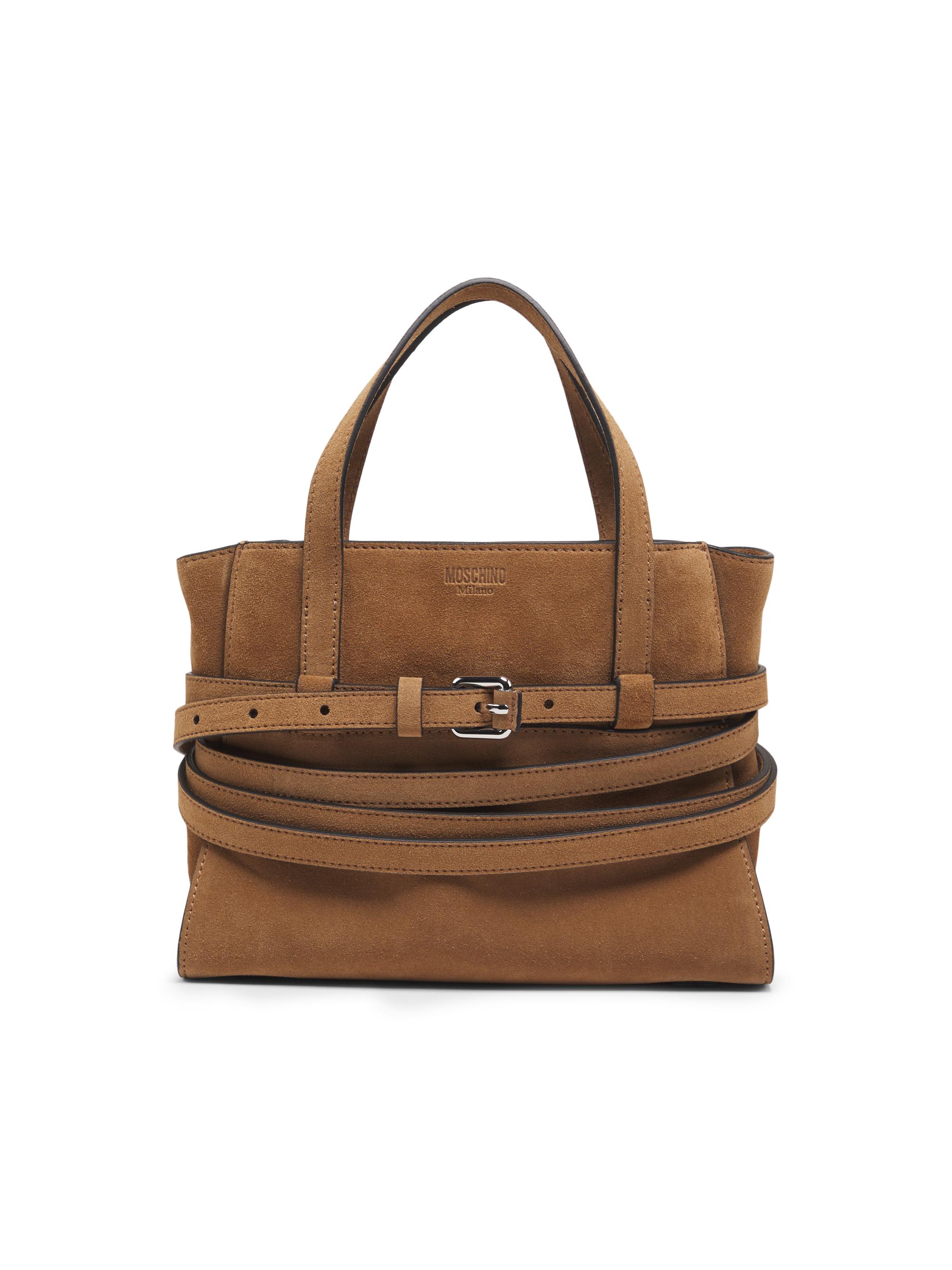 Moschino Women's Tie Me Suede Carryall - Tobacco