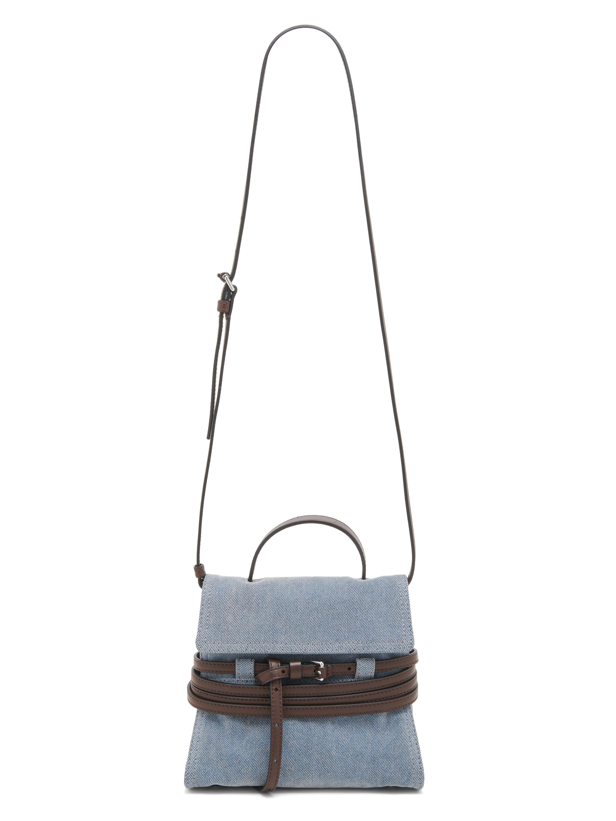 Moschino Tie Me Flocked Denim-Leather Satchel | Saks Fifth Avenue