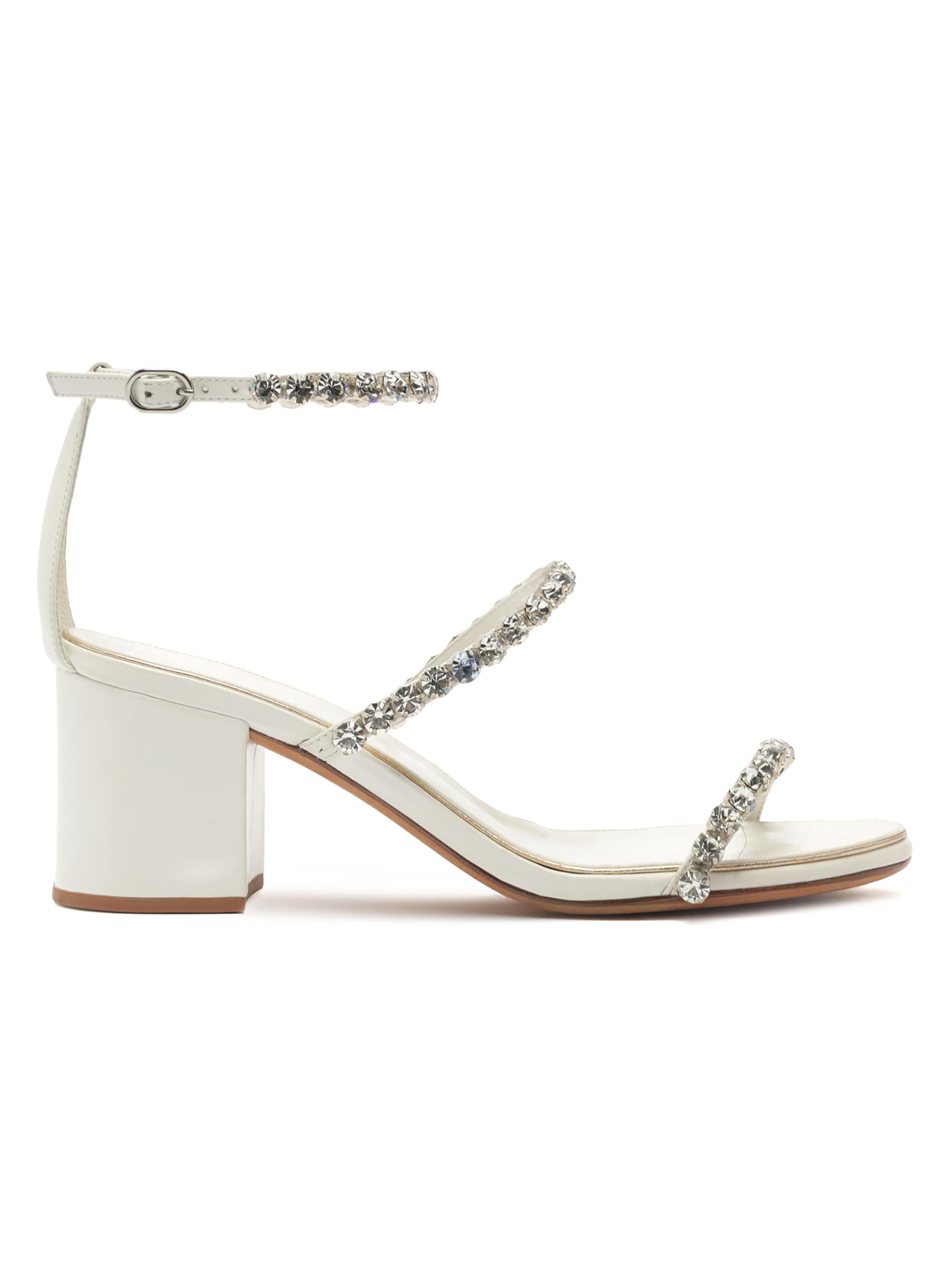 Alexandre Birman Women's Alexa Crystals Bridal 60MM Leather Sandals - White