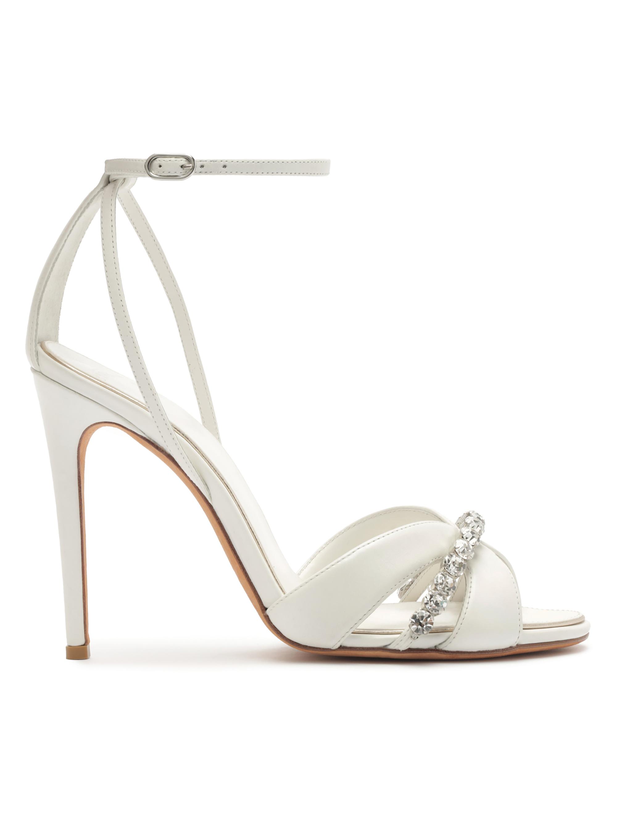 Alexandre Birman Women's Georgina Crystal Bridal 100MM Leather Sandals -