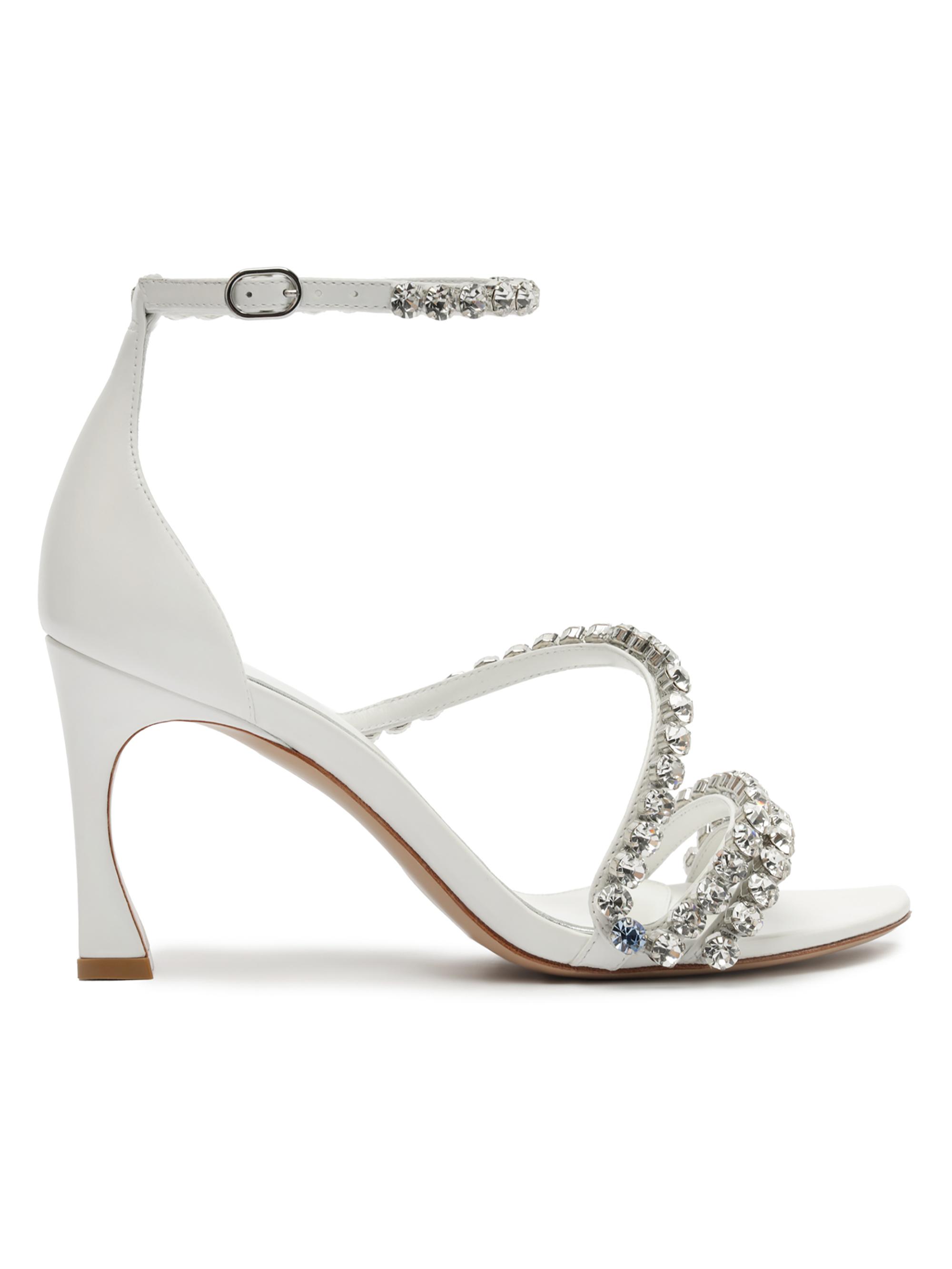 Alexandre Birman Women's Something Blue 85MM Crystal-Embellished Leather Sandals - White