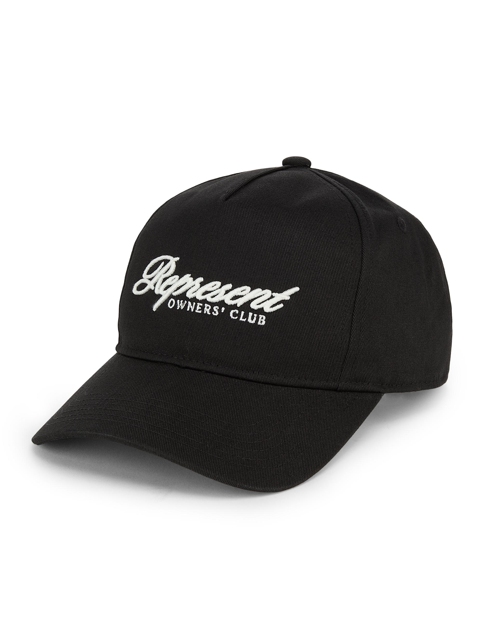 Represent Men's Owners Club Script Logo Baseball Cap - Black