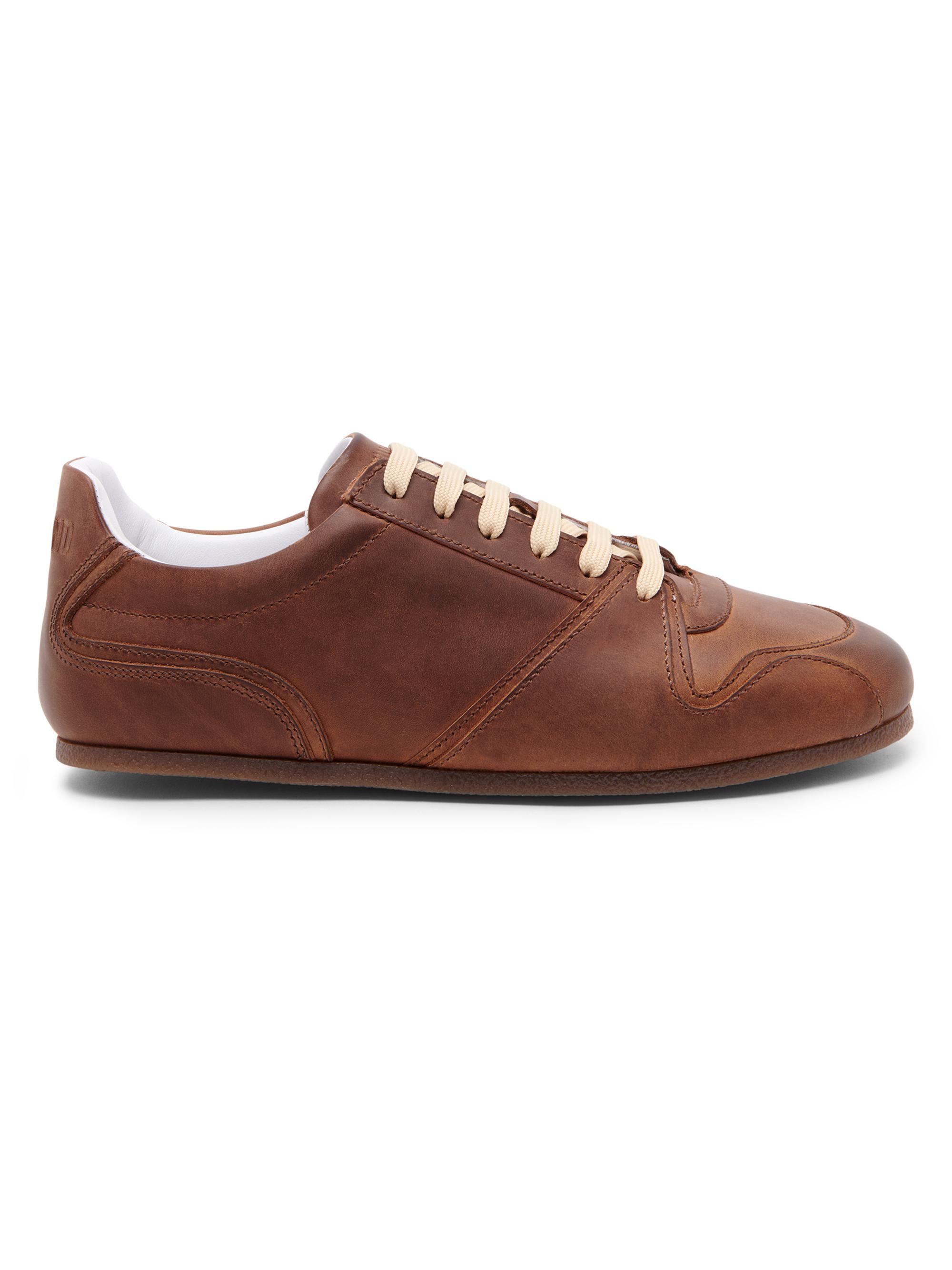 Moschino Men's Leather & Suede Sneakers - Nut | Thumbnail 6