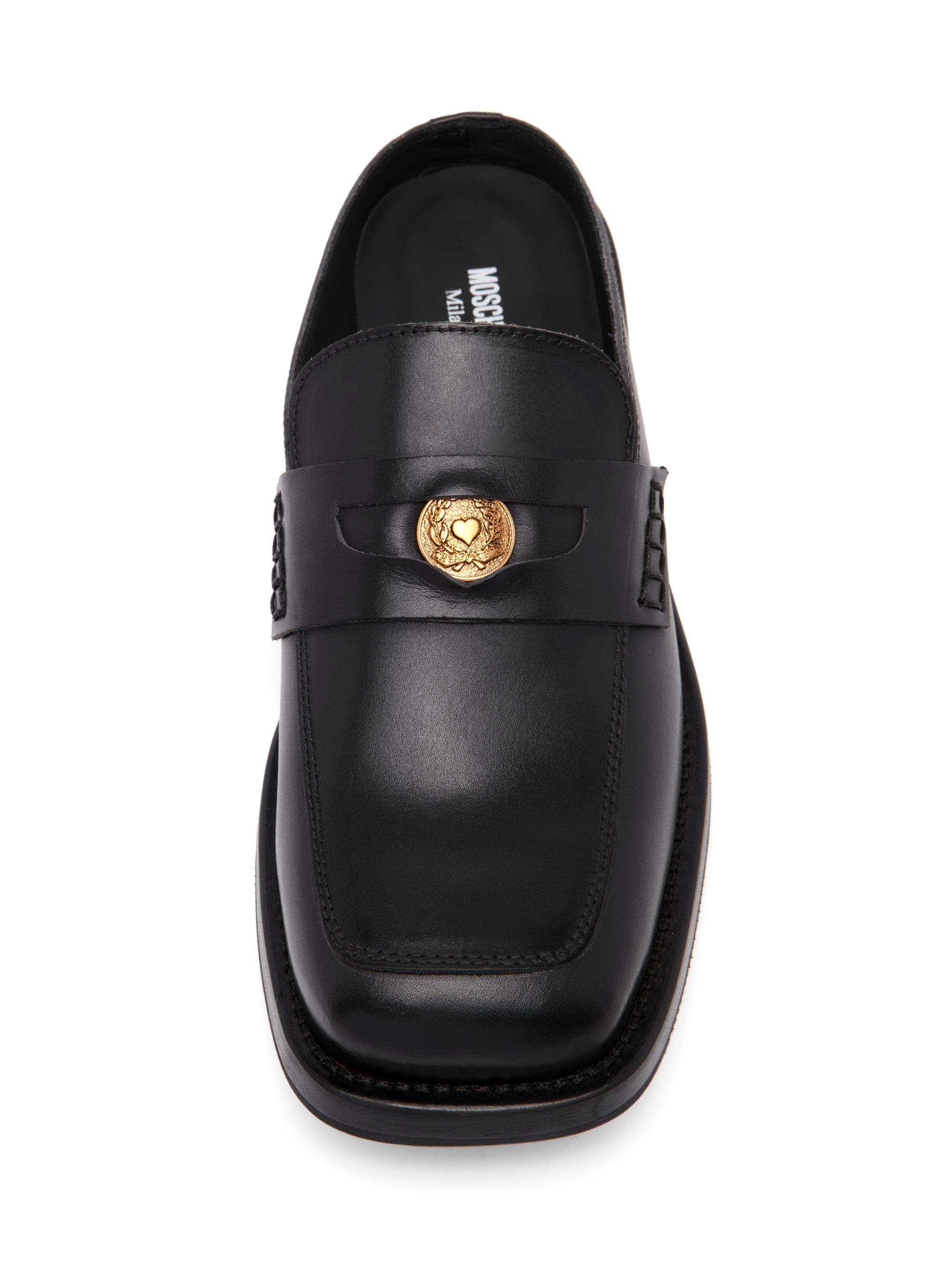 モスキーノ Moschino Leather Open Back Penny Loafers | Saks Fifth Avenue
