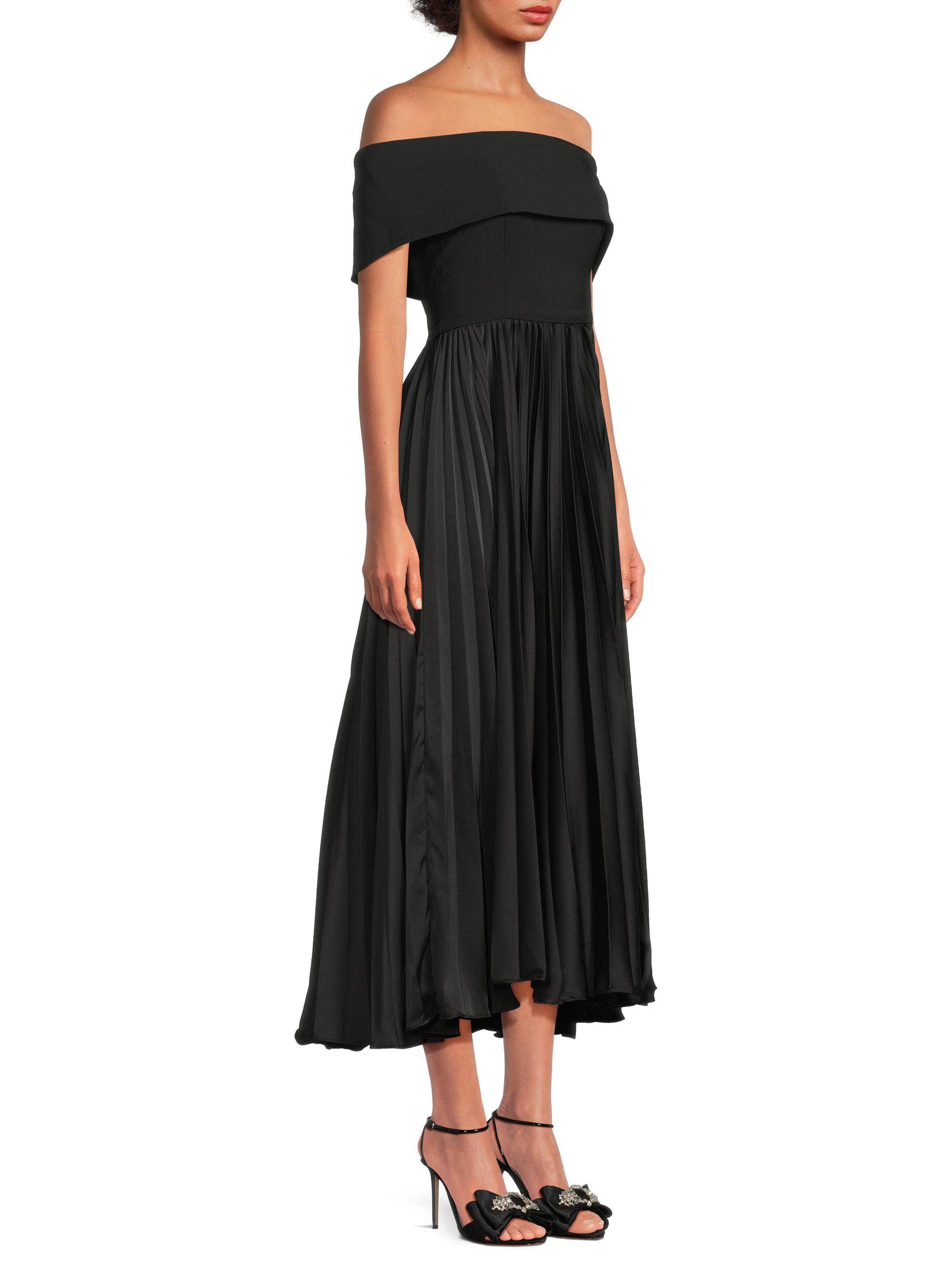 hutch long-sleeve off-the-shoulder pleated maxi dress Hailey Off the Shoulder Maxi Dress