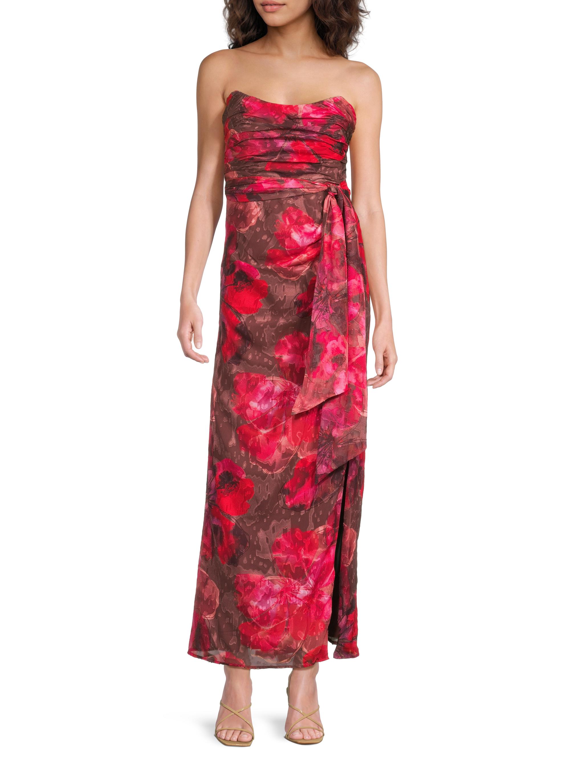 Hutch Julietta Floral Ruched Strapless Maxi Dress | Saks Fifth Avenue