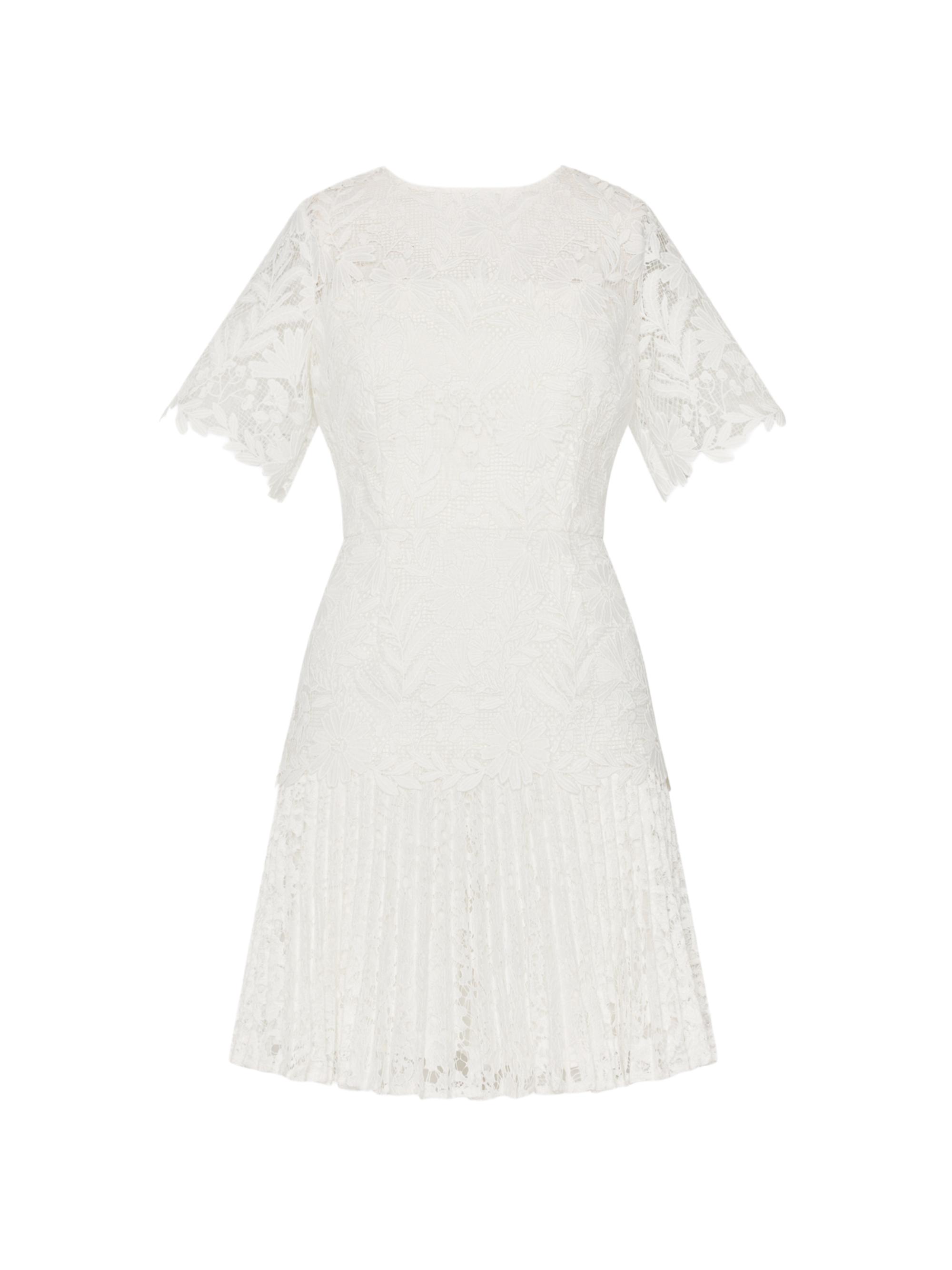 Milly Women's Nikoletta Mixed Laces Pleated Minidress - White