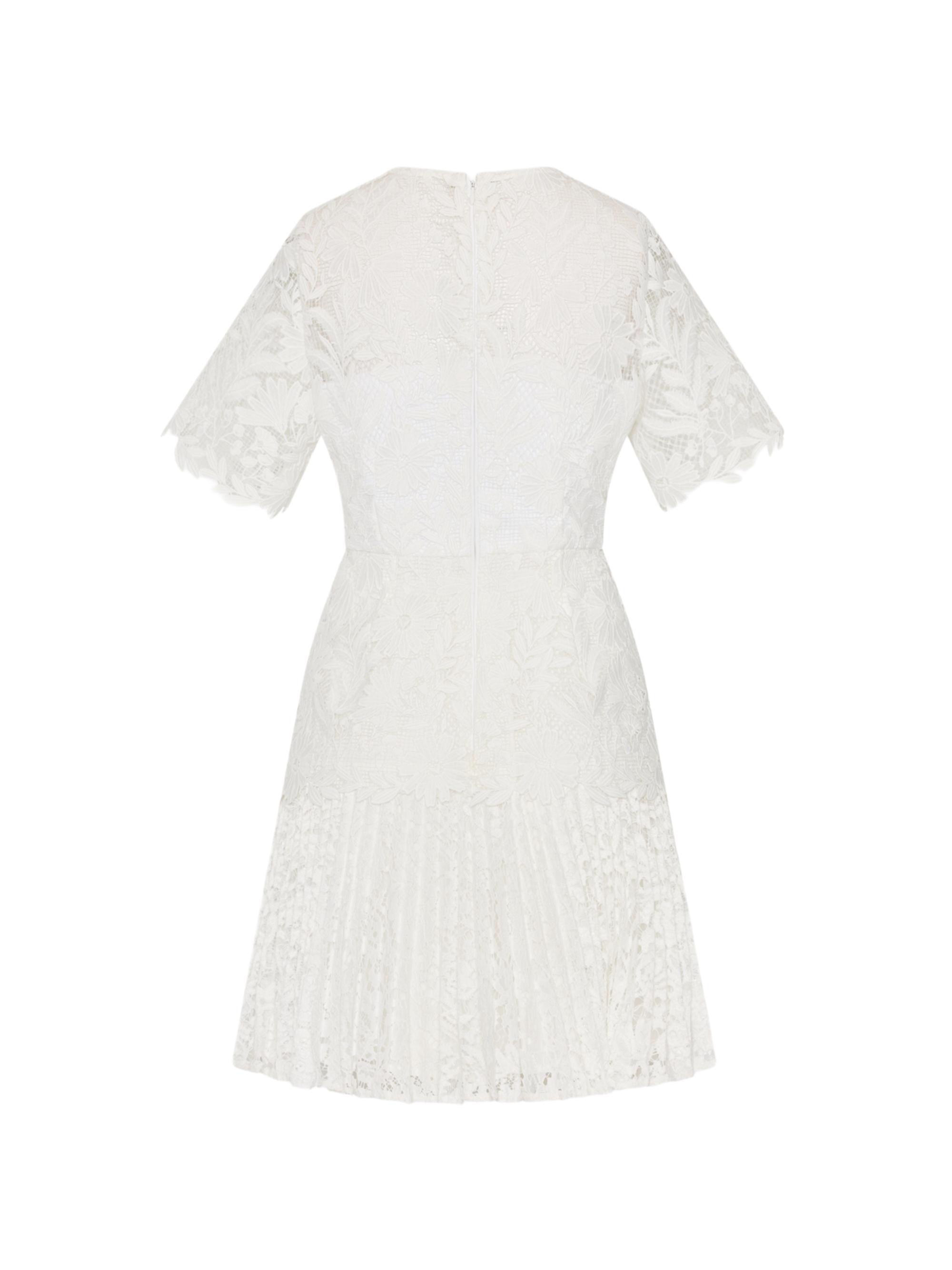 Milly Nikoletta Mixed Laces Pleated Minidress | Saks Fifth Avenue