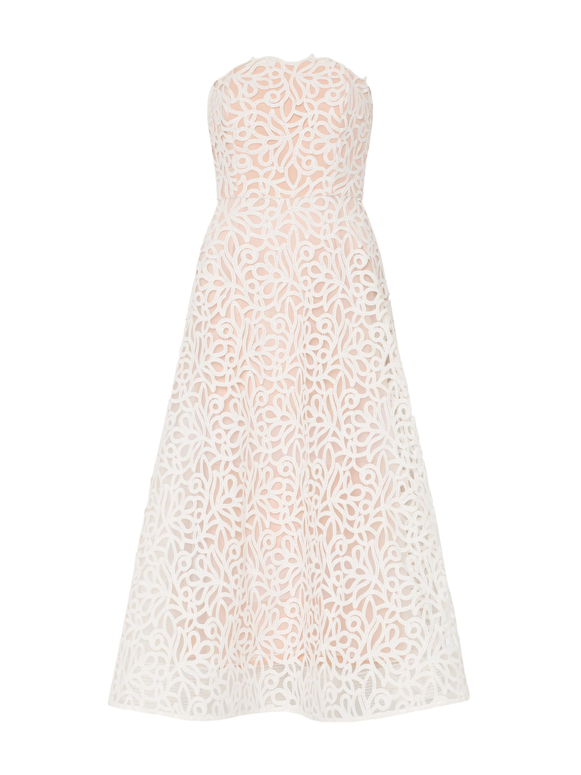 Milly Women's Petunia Curled Lace Gown - White