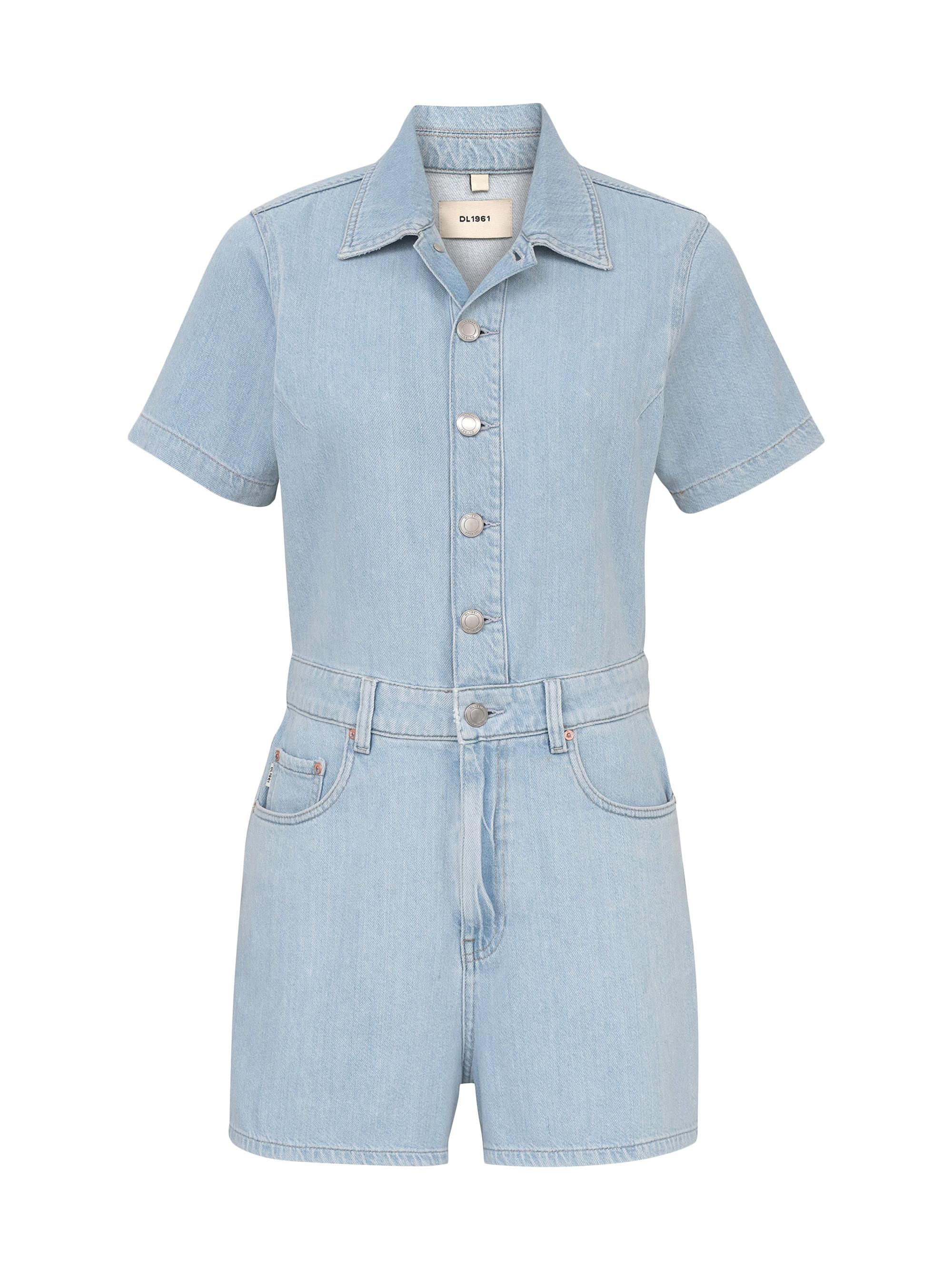 DL1961 Premium Denim Women's Aura Montauk Denim Romper - Poolside
