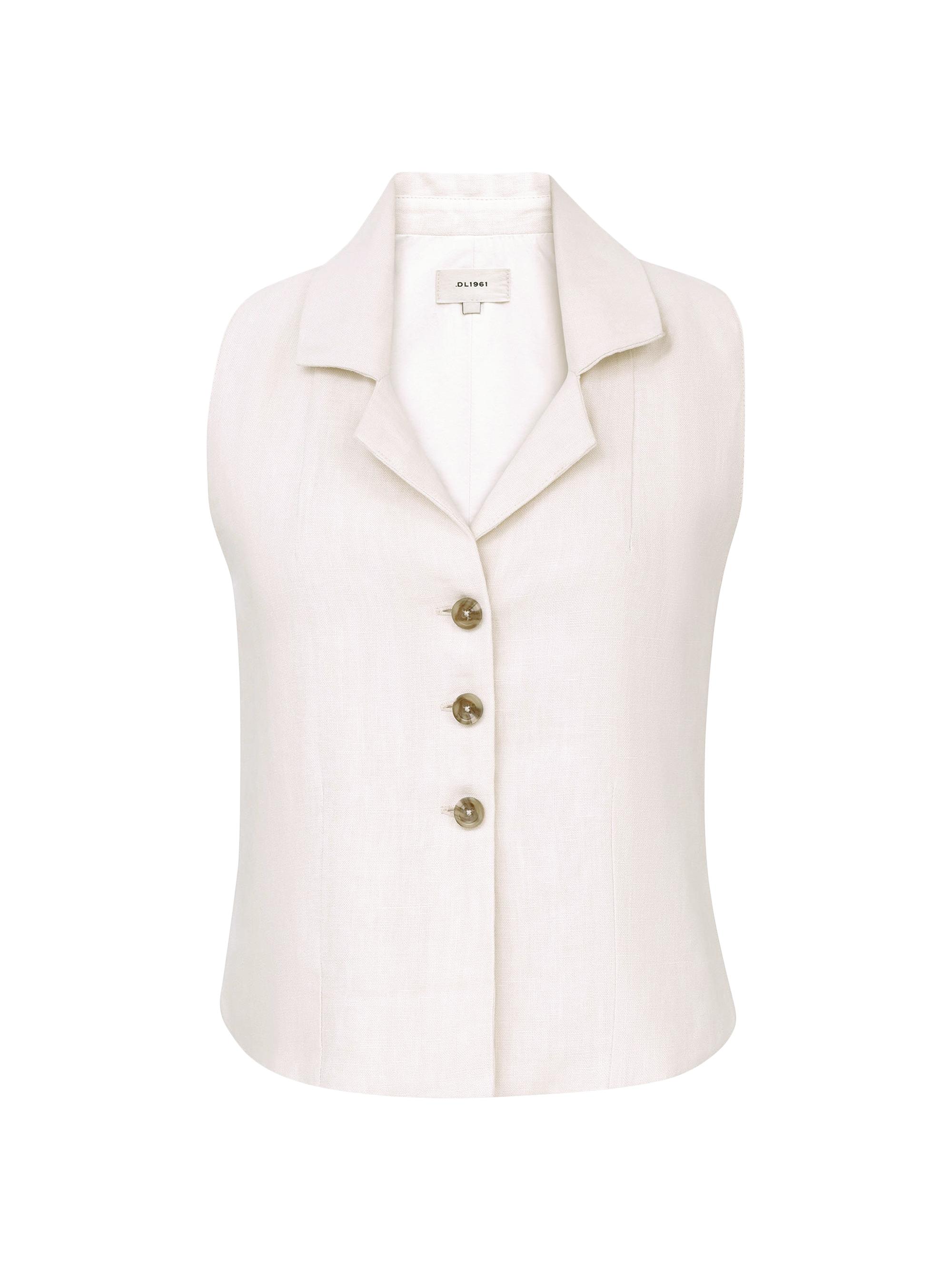 DL1961 Premium Denim Women's Neev Linen Top - Flax Linen