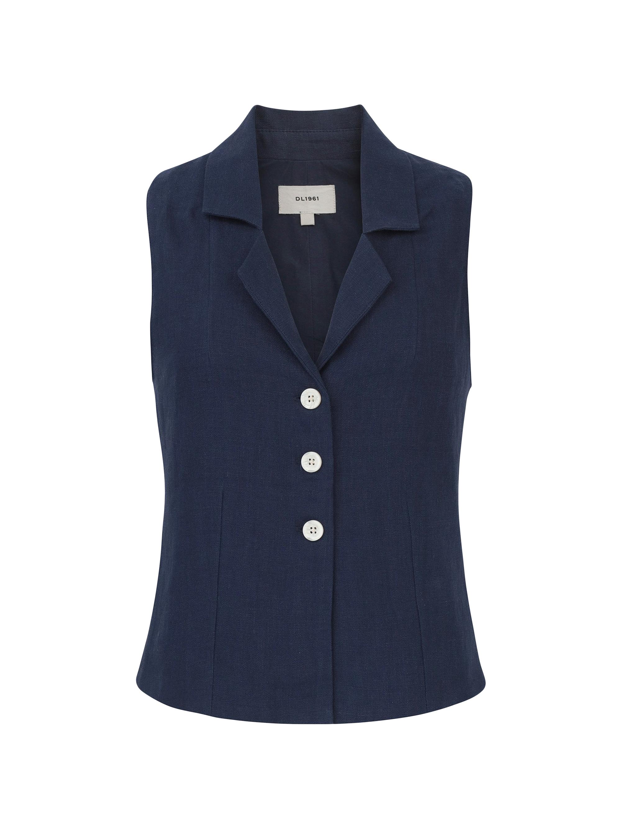 DL1961 Women's Neev Linen Top - Bright Navy