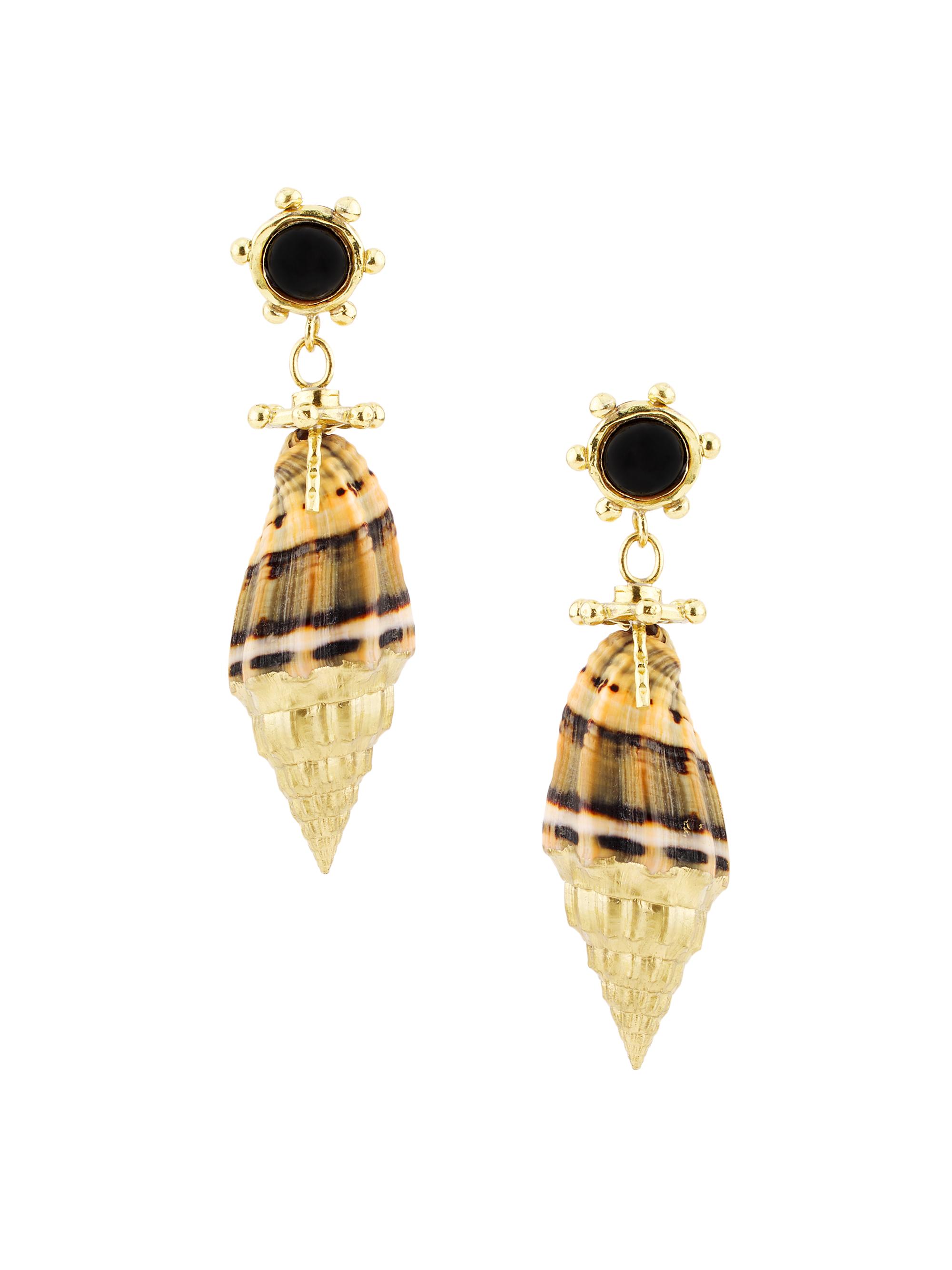 Ulla Johnson Women's Leiro Goldtone, Black Onyx & Shell Drop Earrings - Black Onyx