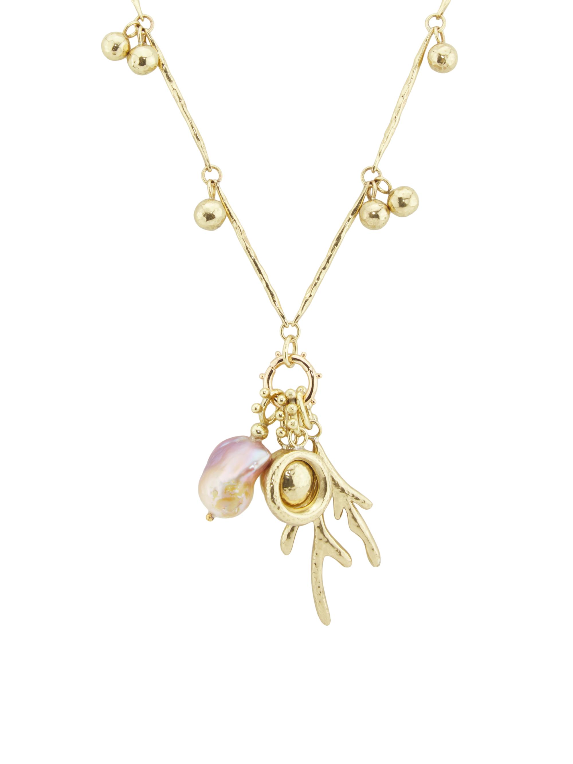 Ulla Johnson Women's Petrina Goldtone & Cultured Freshwater Pearl Charm Necklace - Brass
