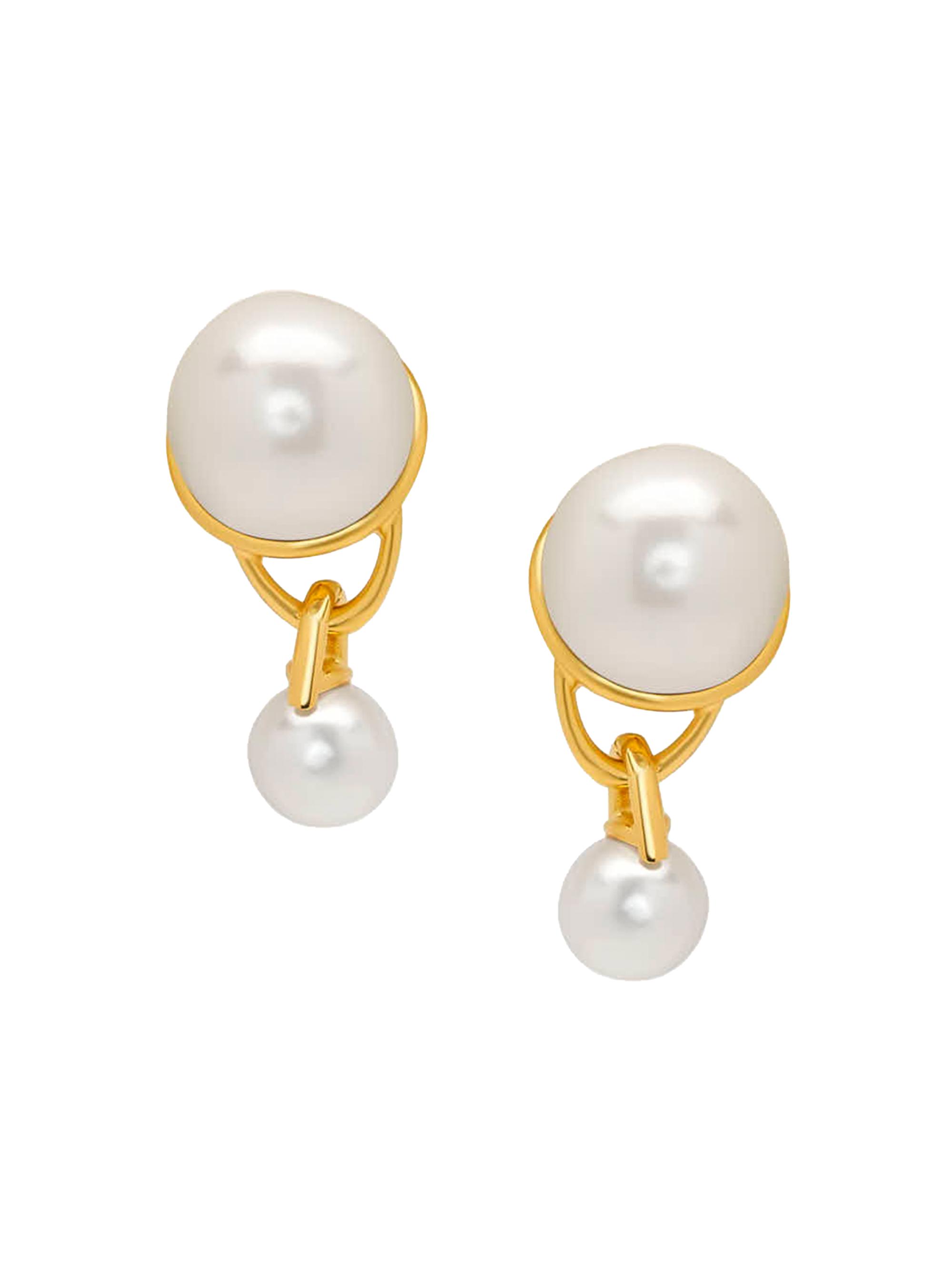 Oscar de la Renta Women's 24K-Gold-Plated Brass & Imitation Pearl Drop Earrings - Pearl