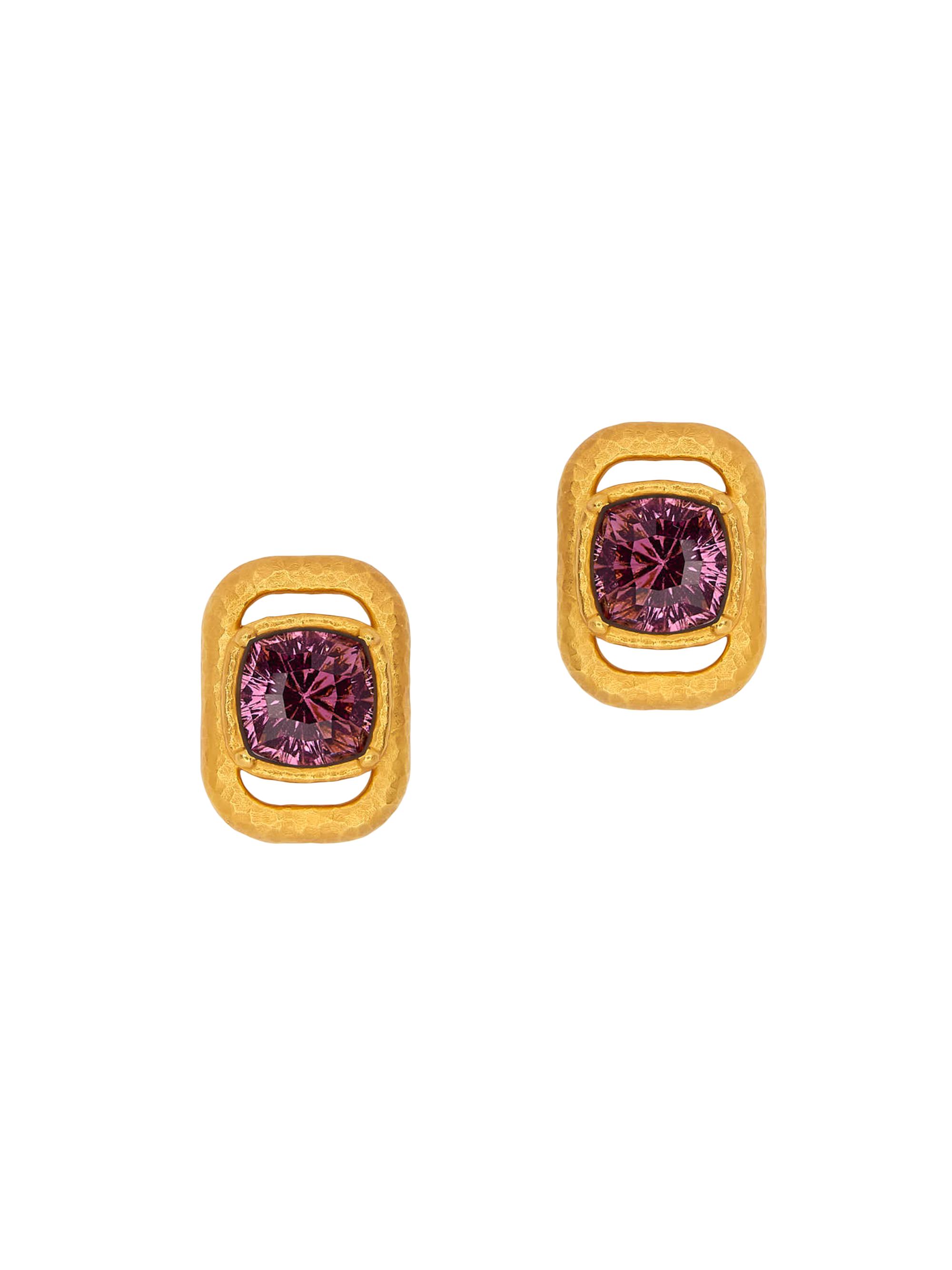 Oscar de la Renta Women's 24K-Gold-Plated Brass & Glass Crystal Stud Earrings - Amethyst