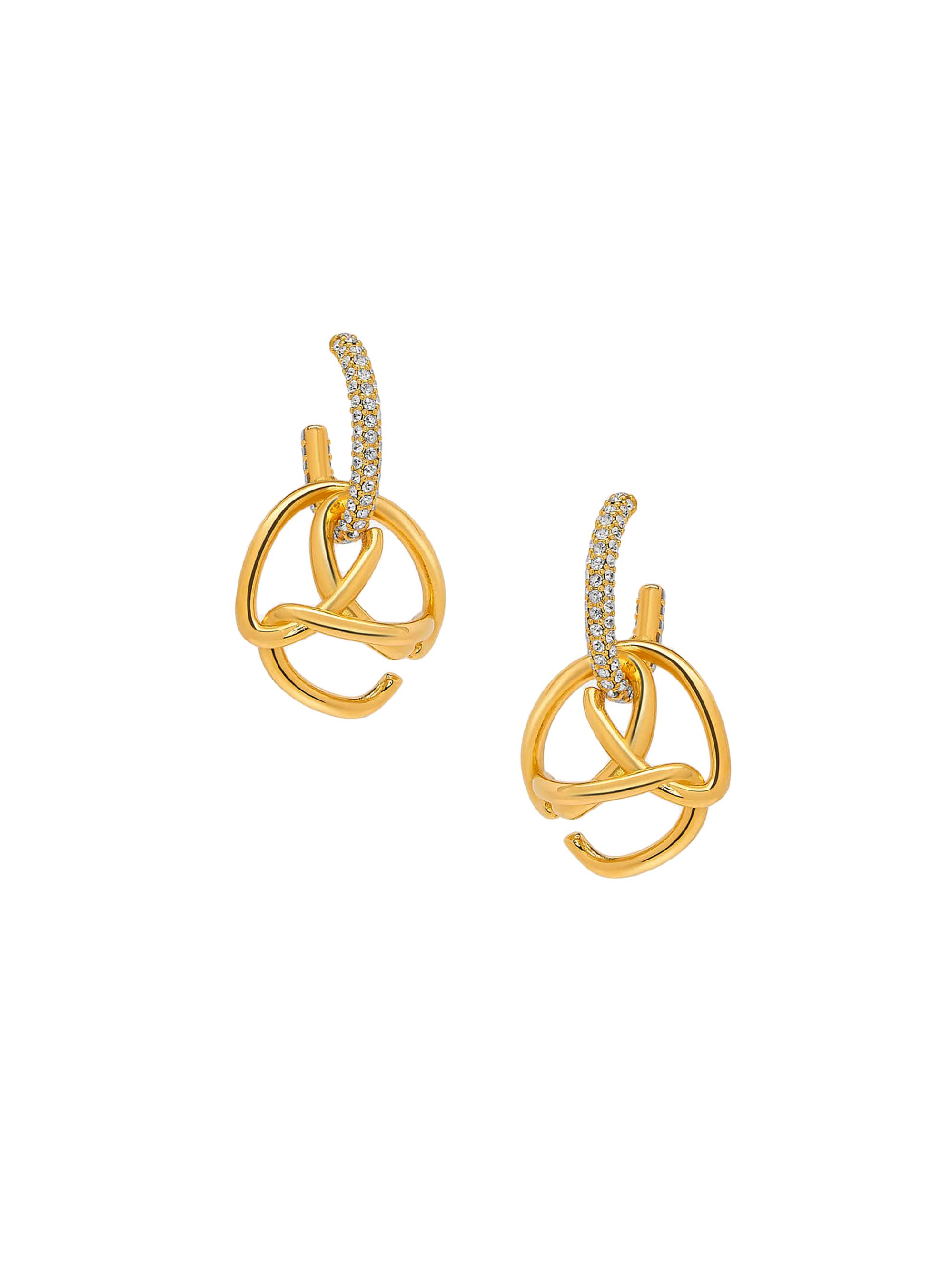 Oscar de la Renta Women's Braided O 24K-Gold-Plated Brass & Glass Crystal Pavé Drop Earrings - Crystal