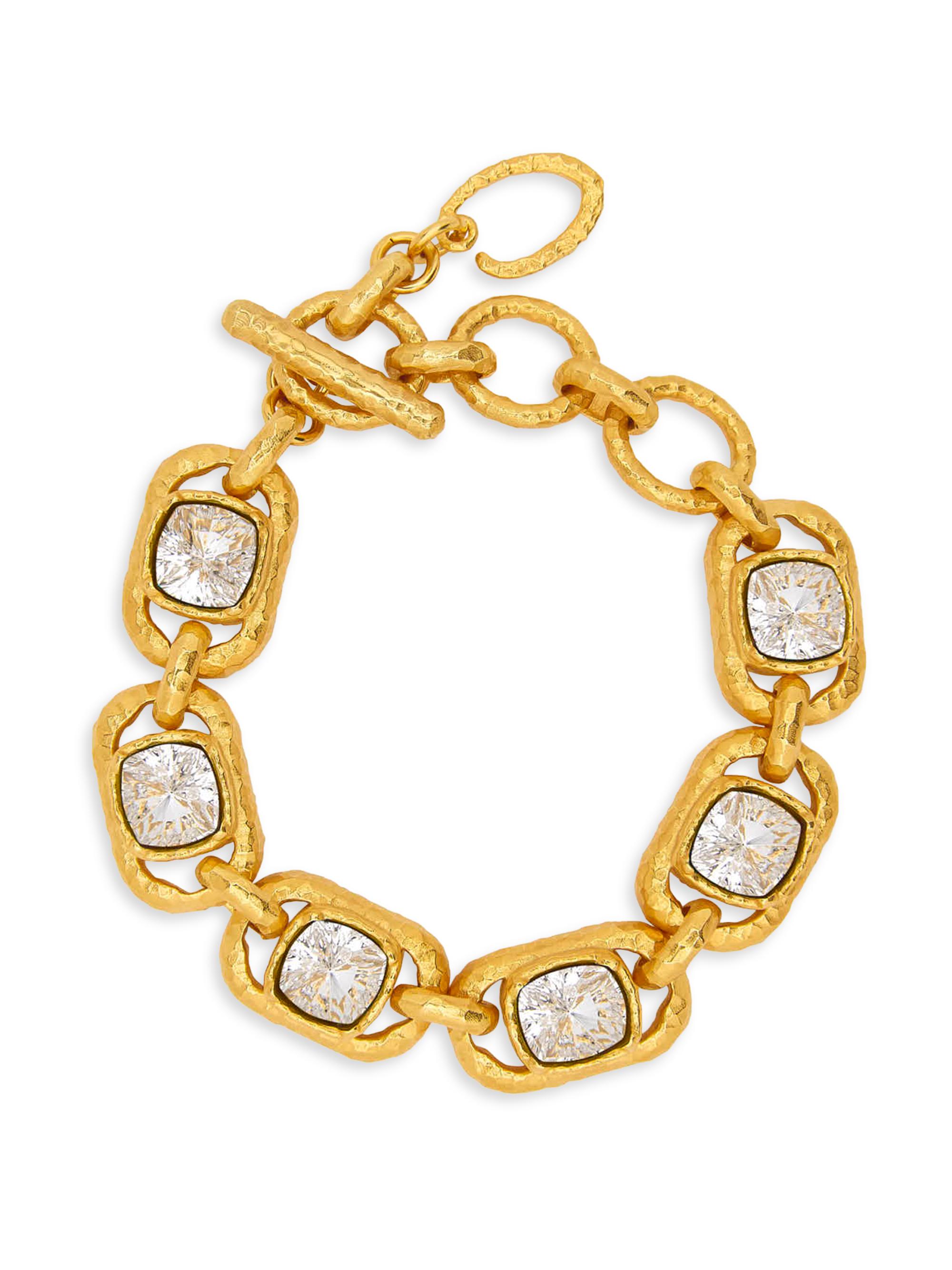 Oscar de la Renta Women's 24K-Gold-Plated Brass & Glass Crystal Bracelet - Crystal