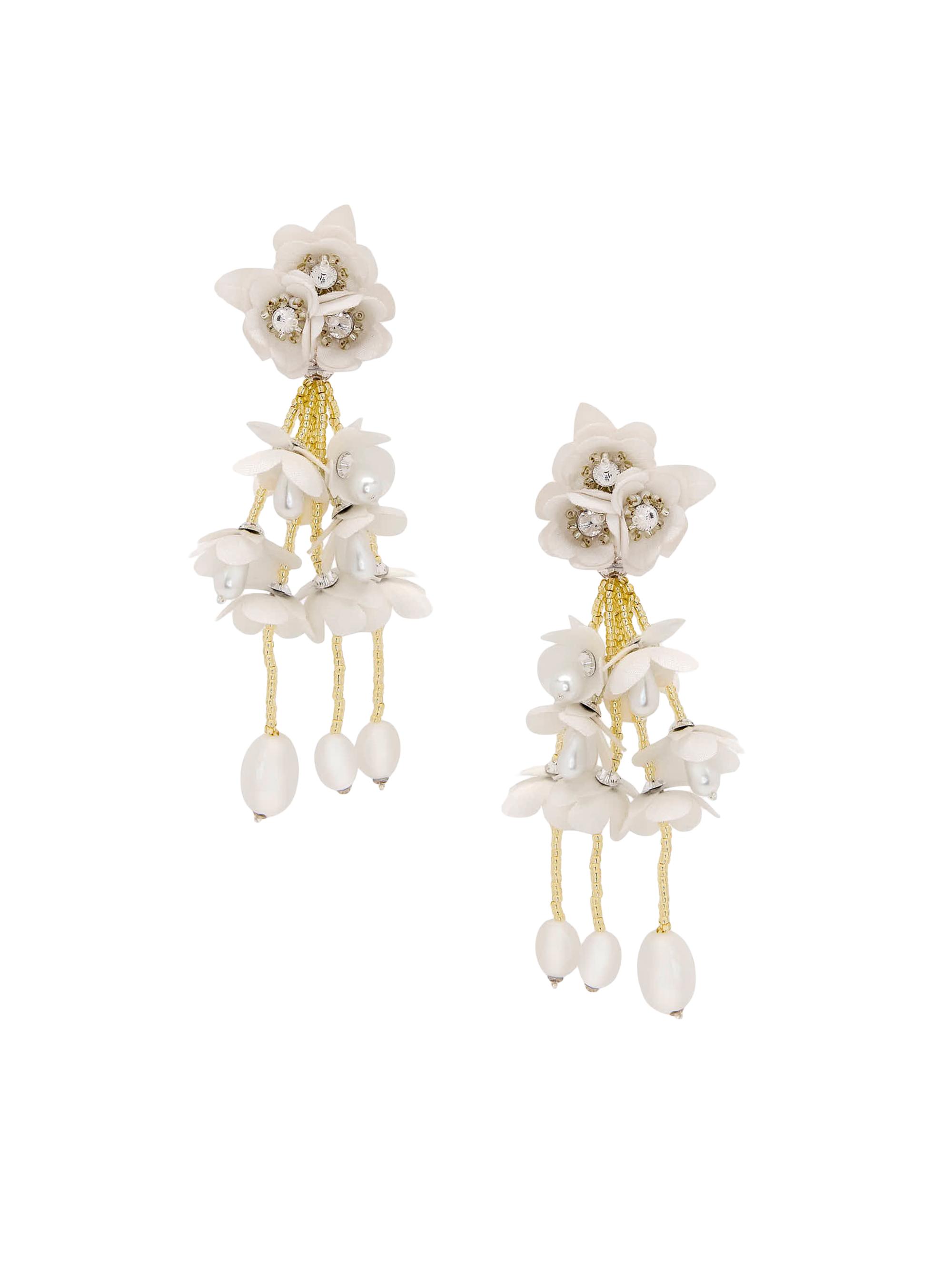 Oscar de la Renta Women's Gradient Flower 24K-Gold-Plated Brass & Glass Beaded Drop Earrings -