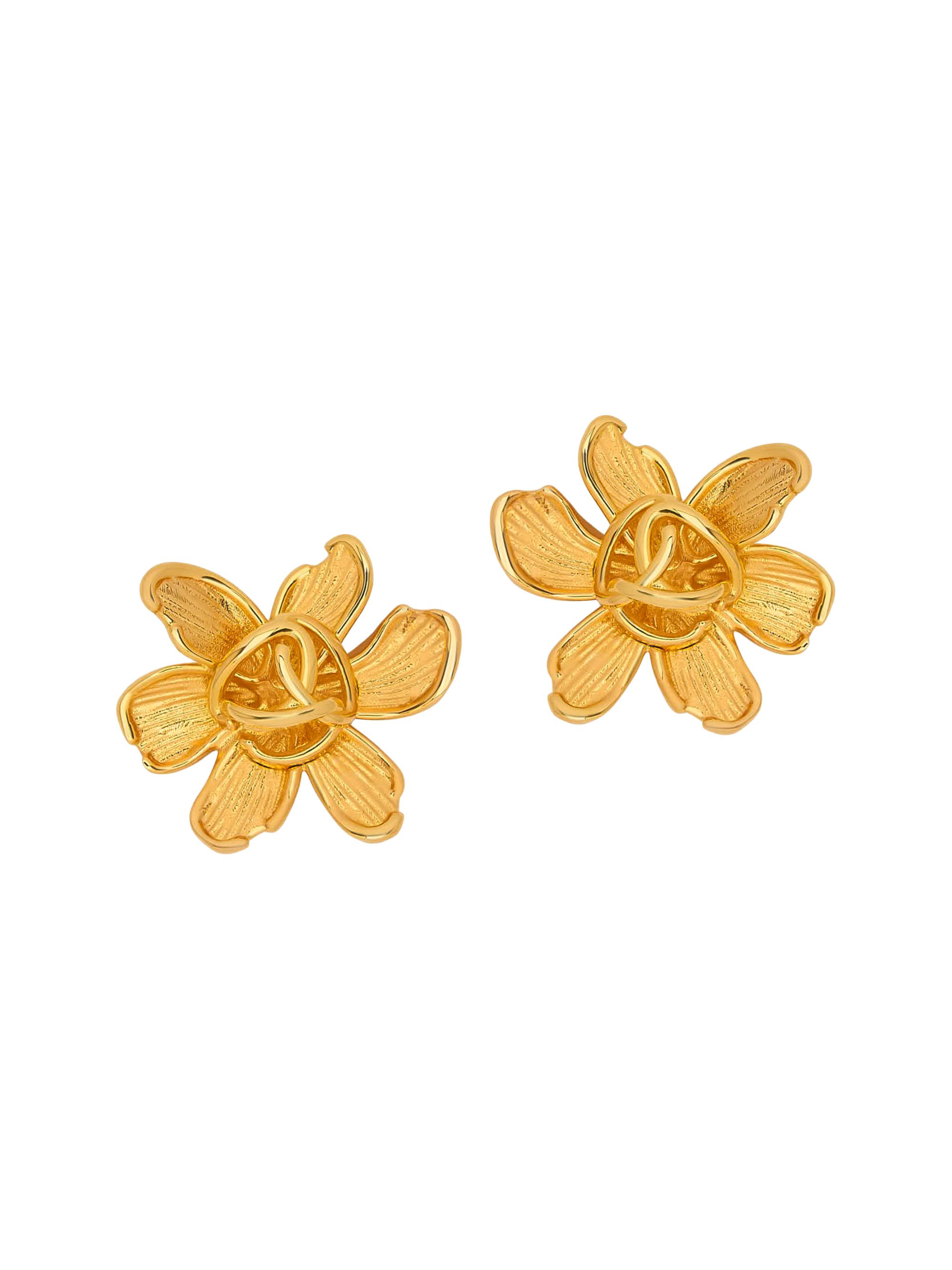 Oscar de la Renta Women's Mini O Textured Flower Stud Earrings - Gold
