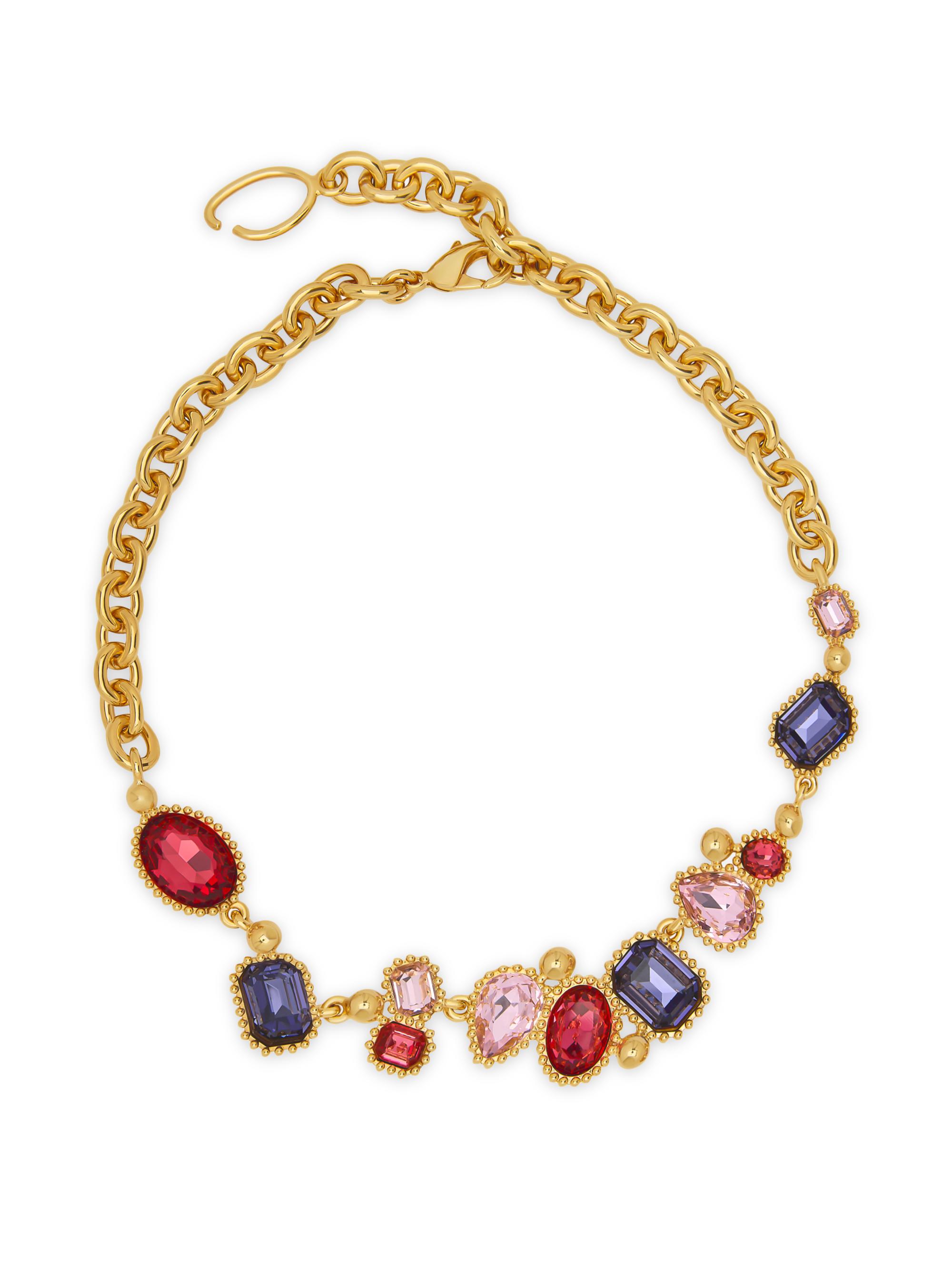 Oscar de la Renta Women's Scramble 24K-Gold-Plated Brass & Glass Crystal Necklace - Pink Multi