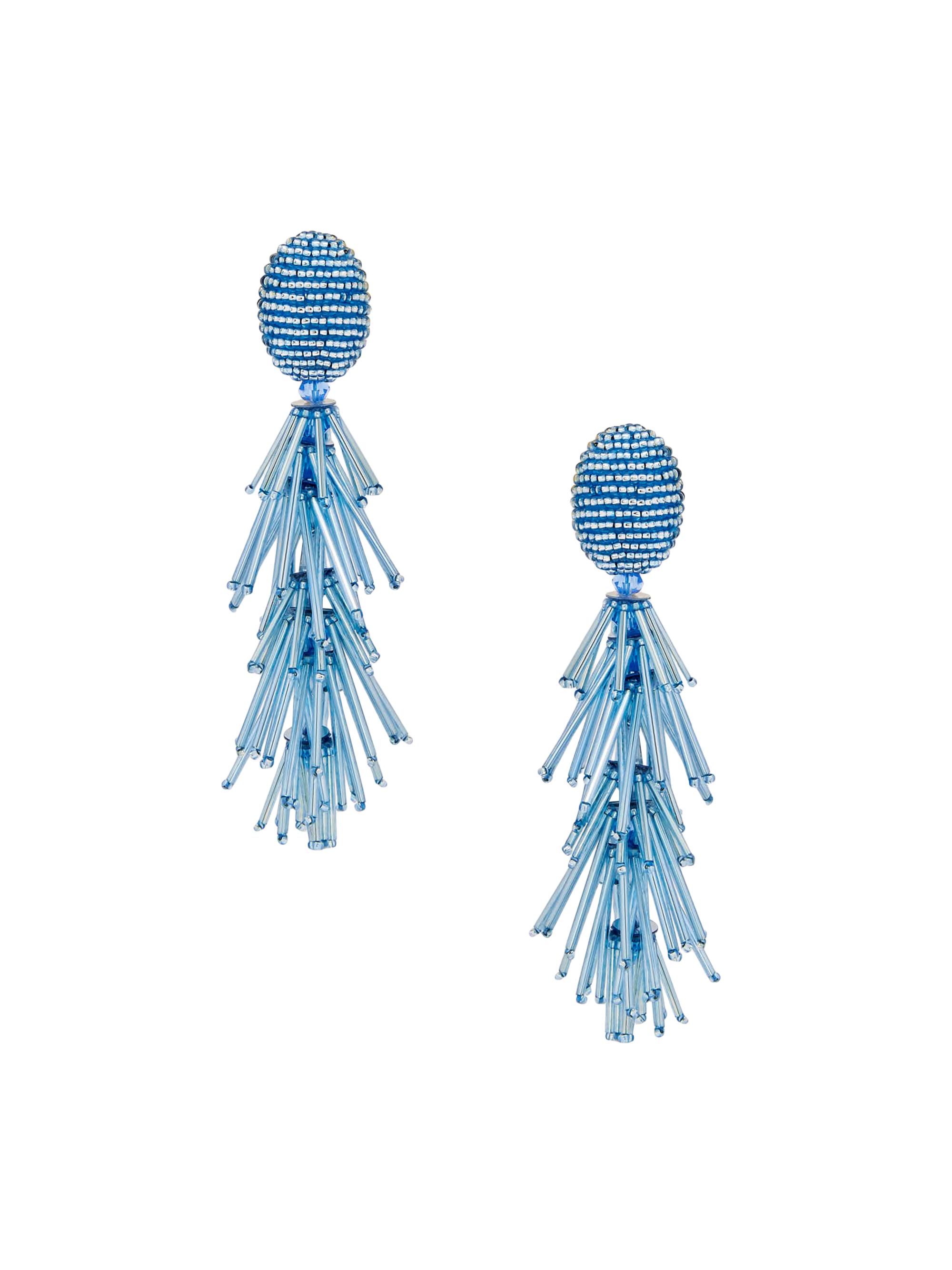 Oscar de la Renta Women's 24K-Gold-Plated Brass & Glass Crystal Fringe Drop Earrings - Blue