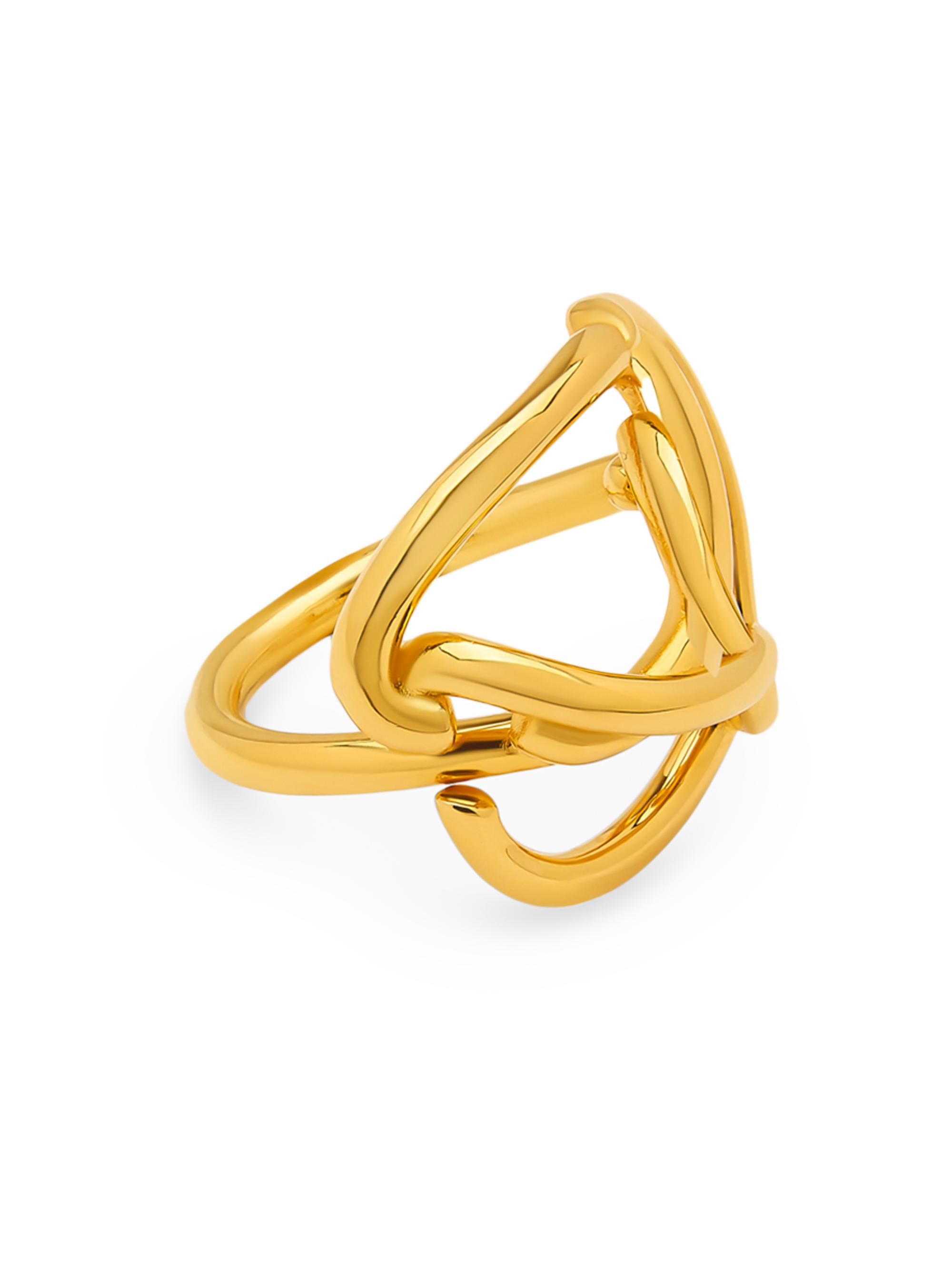 Versace Goldtone V Band Ring | Saks Fifth Avenue