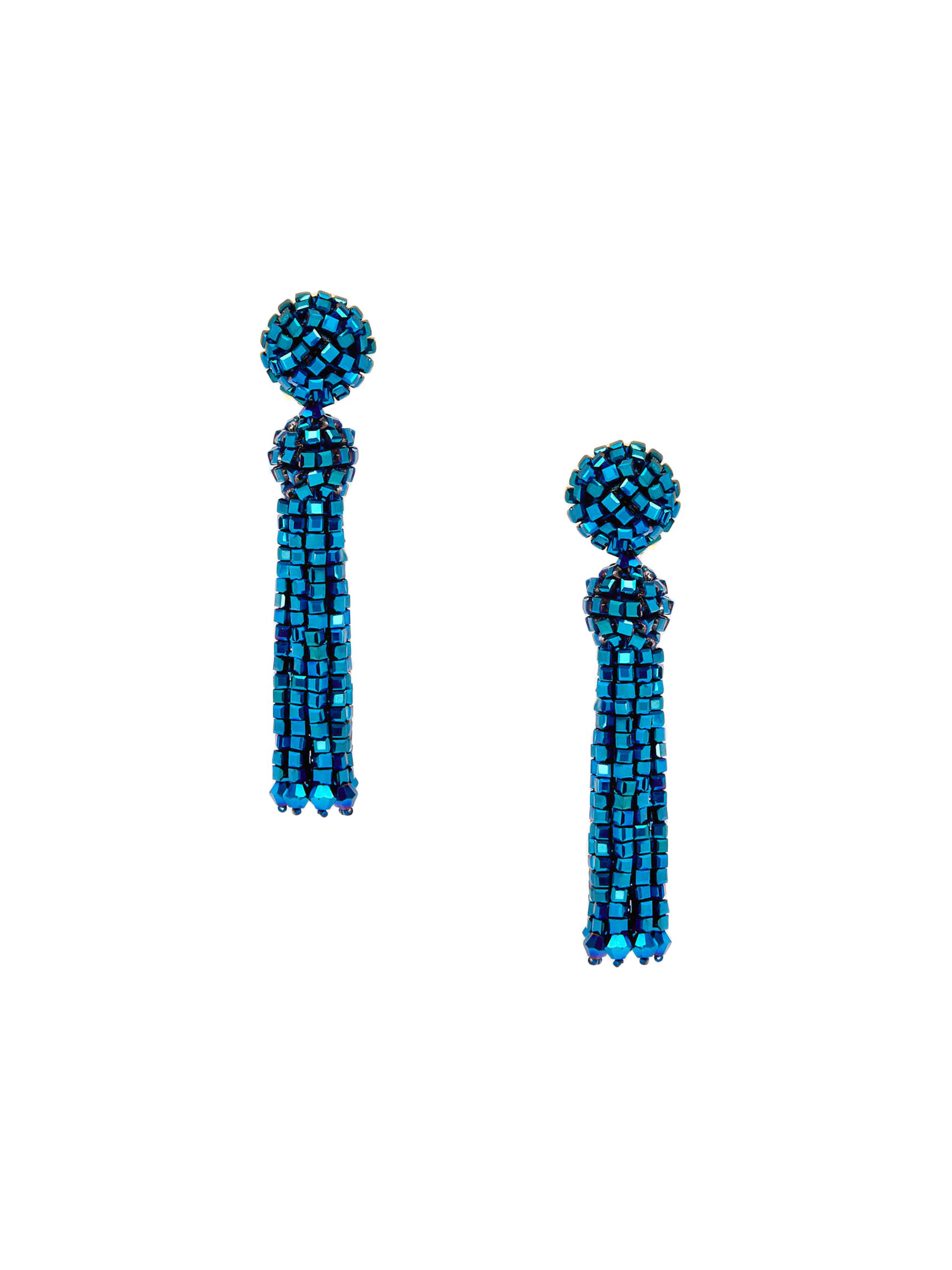 Oscar de la Renta Women's 24K-Gold-Plated Brass & Glass Fringe Tassel Earrings - Royal Blue
