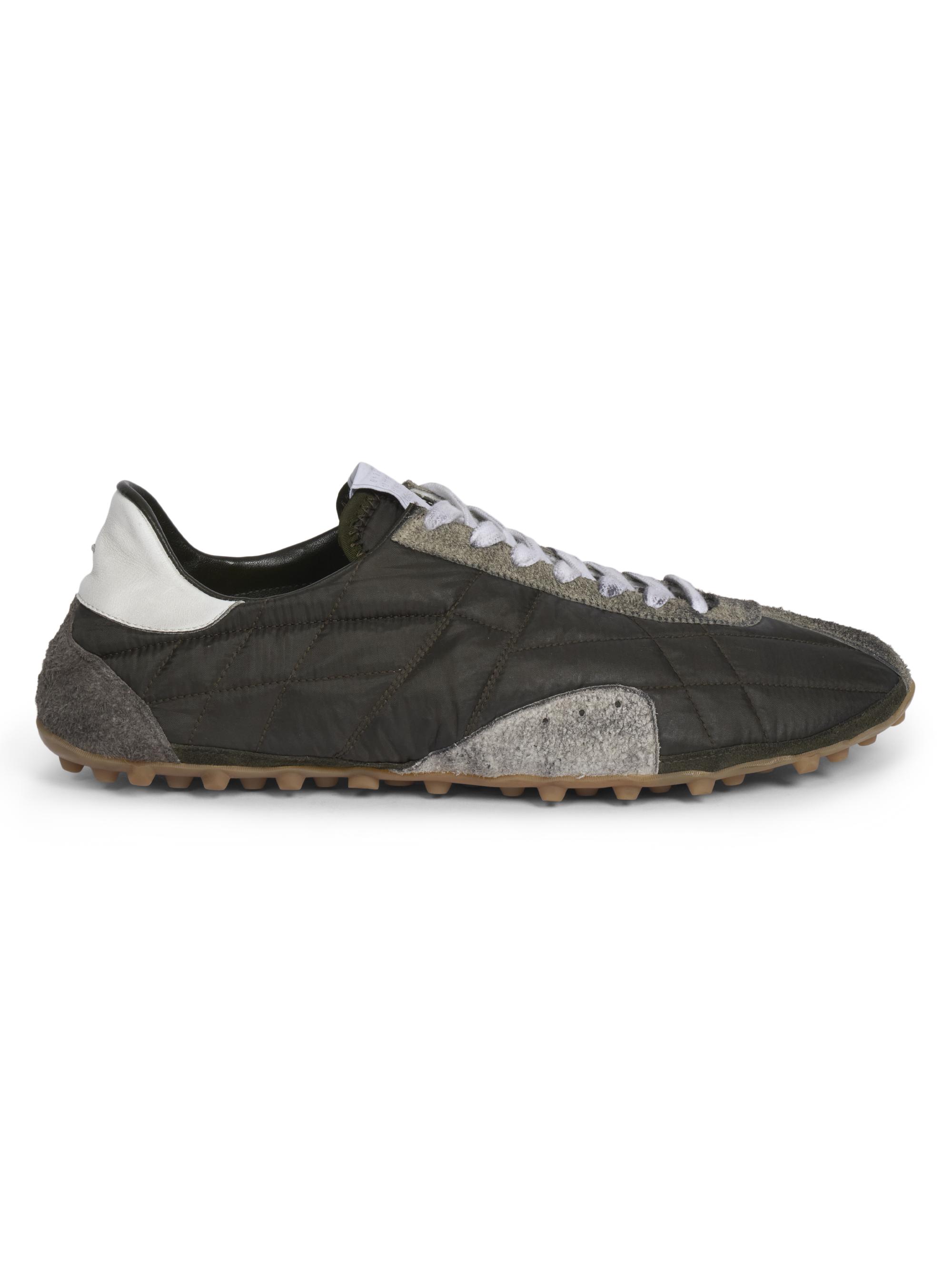 Maison Margiela Men's Sprinters Low Top Sneakers - Dark Green White Grey