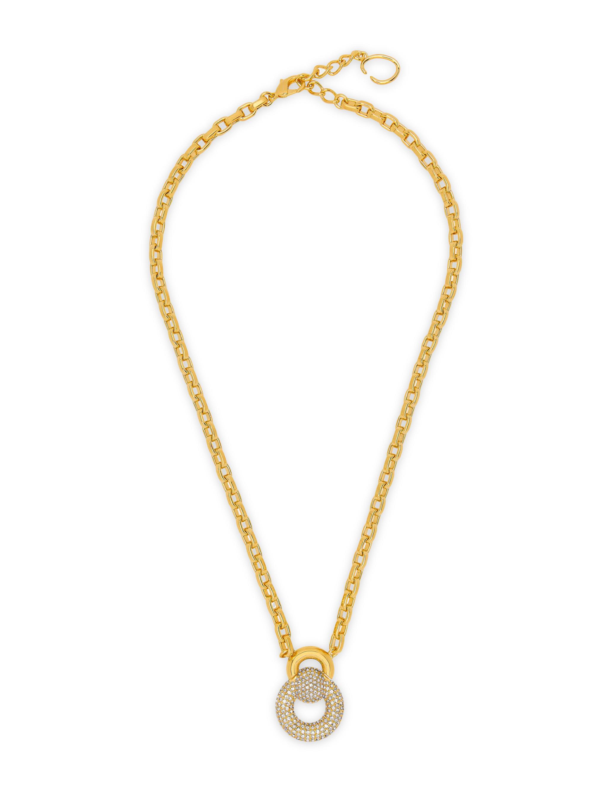 Oscar de la Renta Women's 24K-Gold-Plated Brass & Rhinestone Pendant Necklace - Crystal