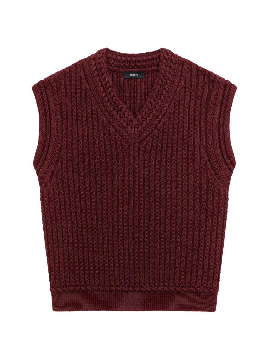 Theory Textured Cotton Vest | Saks Fifth Avenue