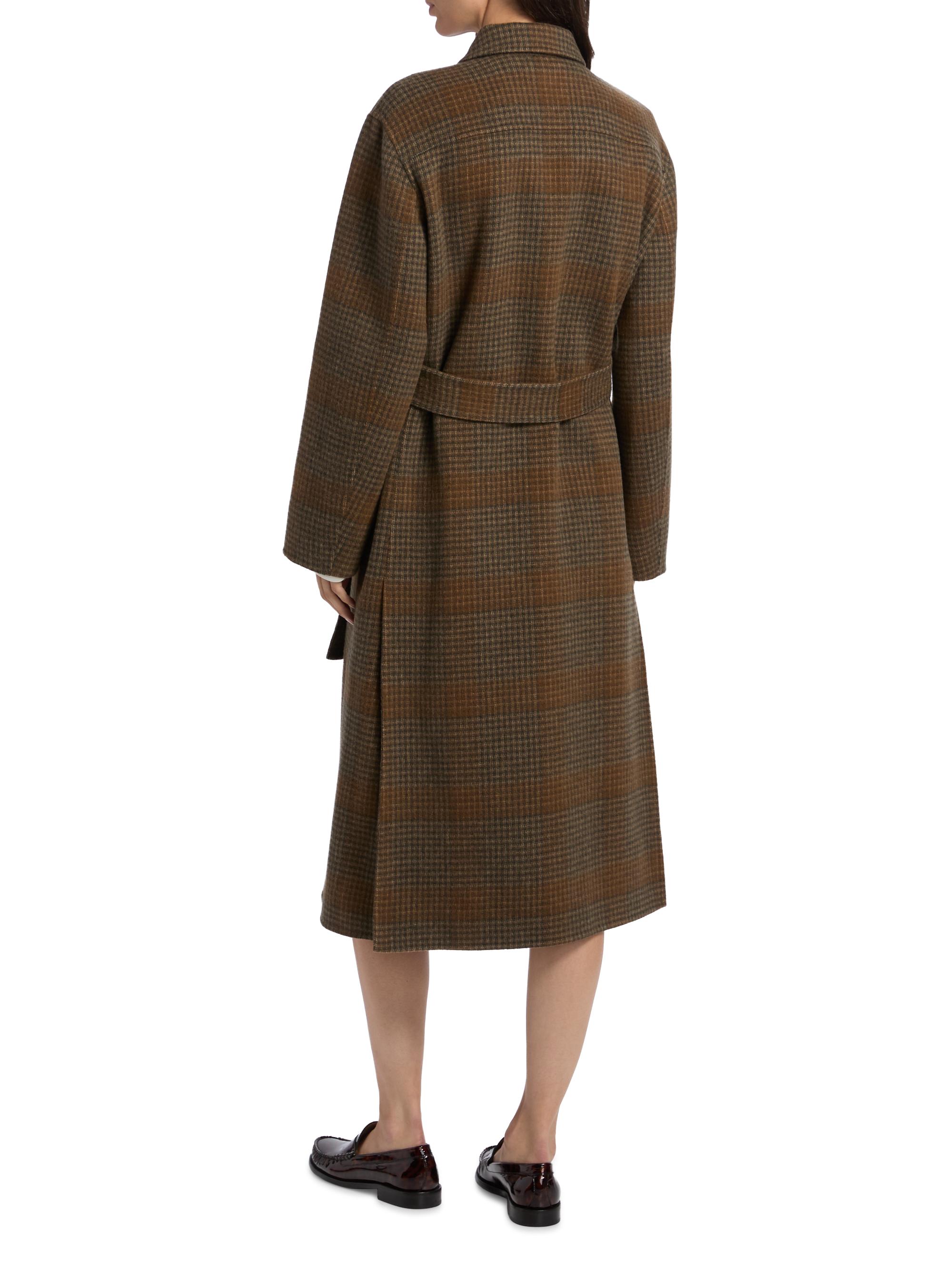 Theory Plaid Wool-Cashmere Single-Breasted Belted Coat | Saks