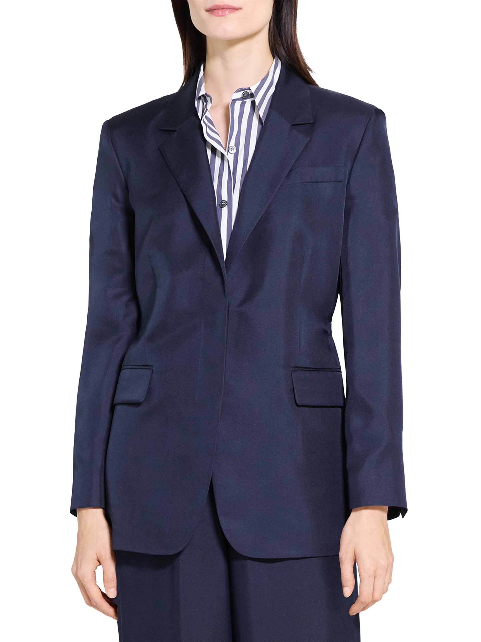 Theory Relaxed Cinched Silk Blazer | Saks Fifth Avenue