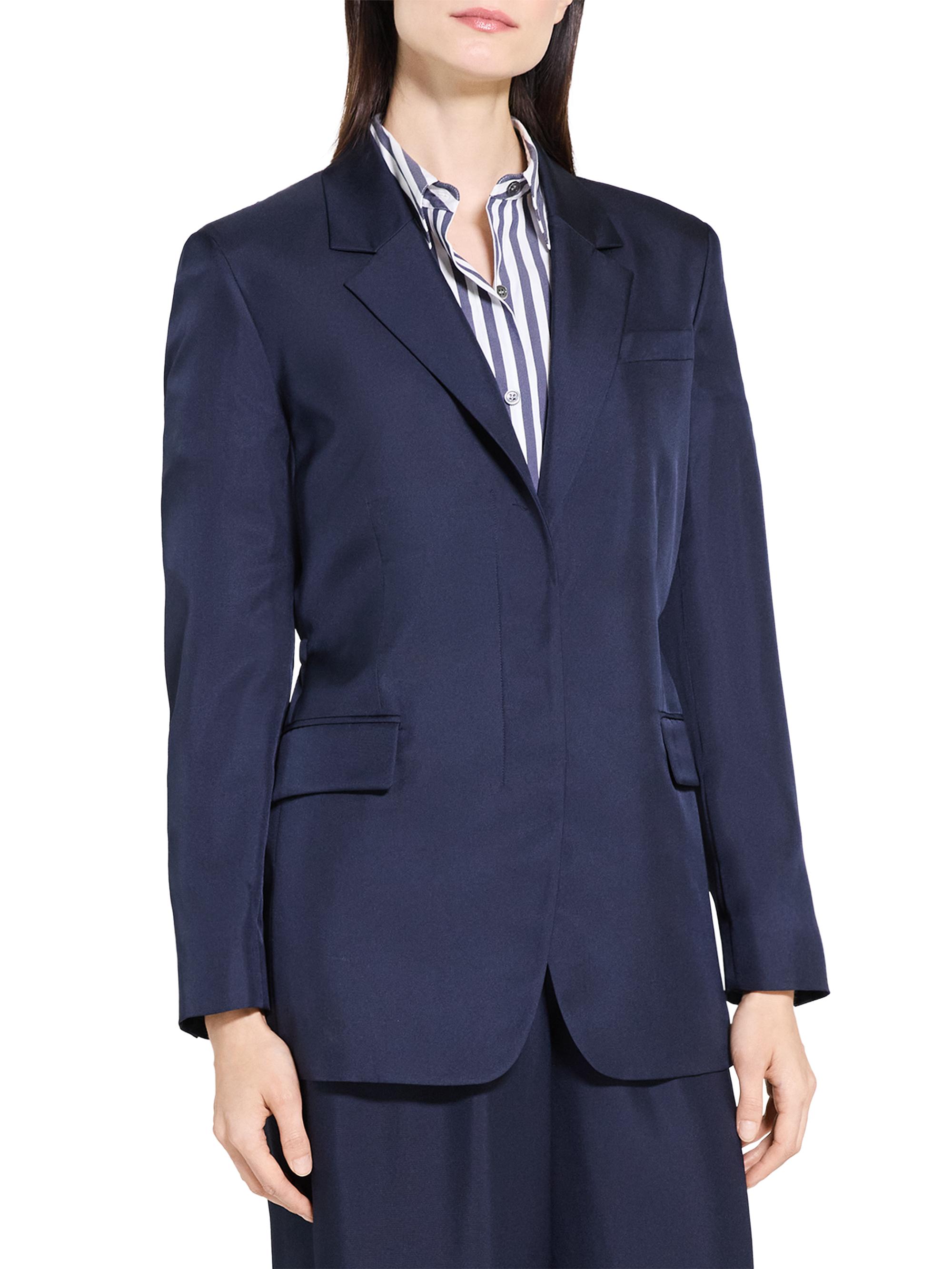 Theory Relaxed Cinched Silk Blazer | Saks Fifth Avenue