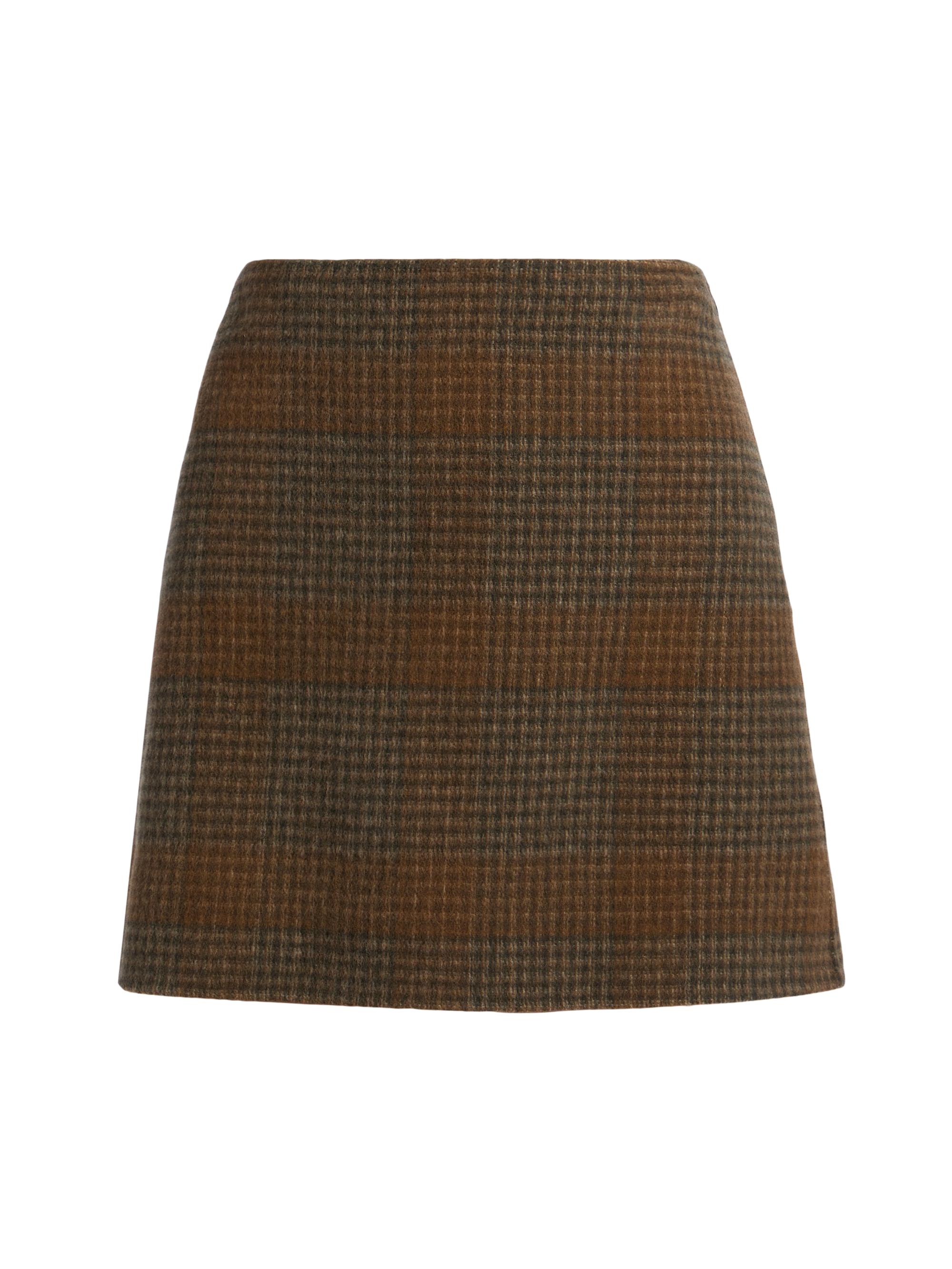 Theory Plaid Wool-Cashmere A-Line Miniskirt | Saks Fifth Avenue