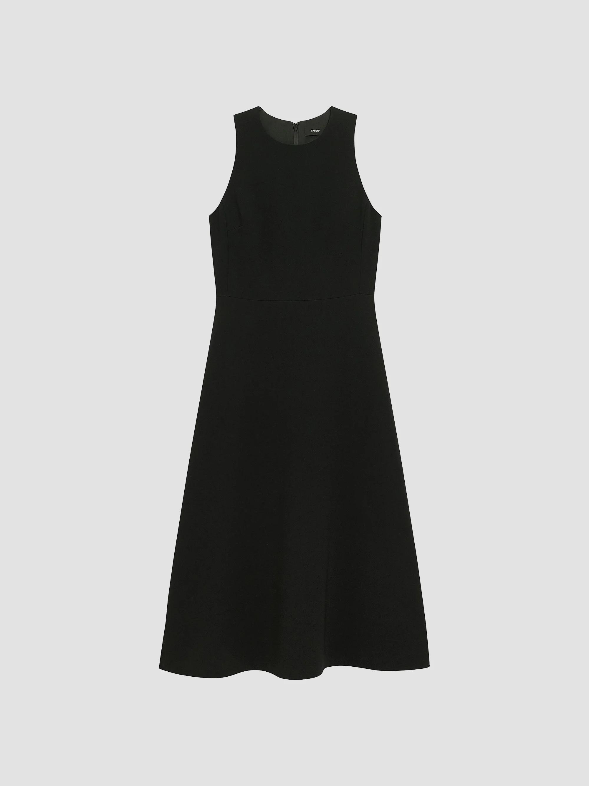 theory gathered sleeveless dress in stretch knit Easy A-Line Midi-Dress trumpet mermaid bridesmaid dress