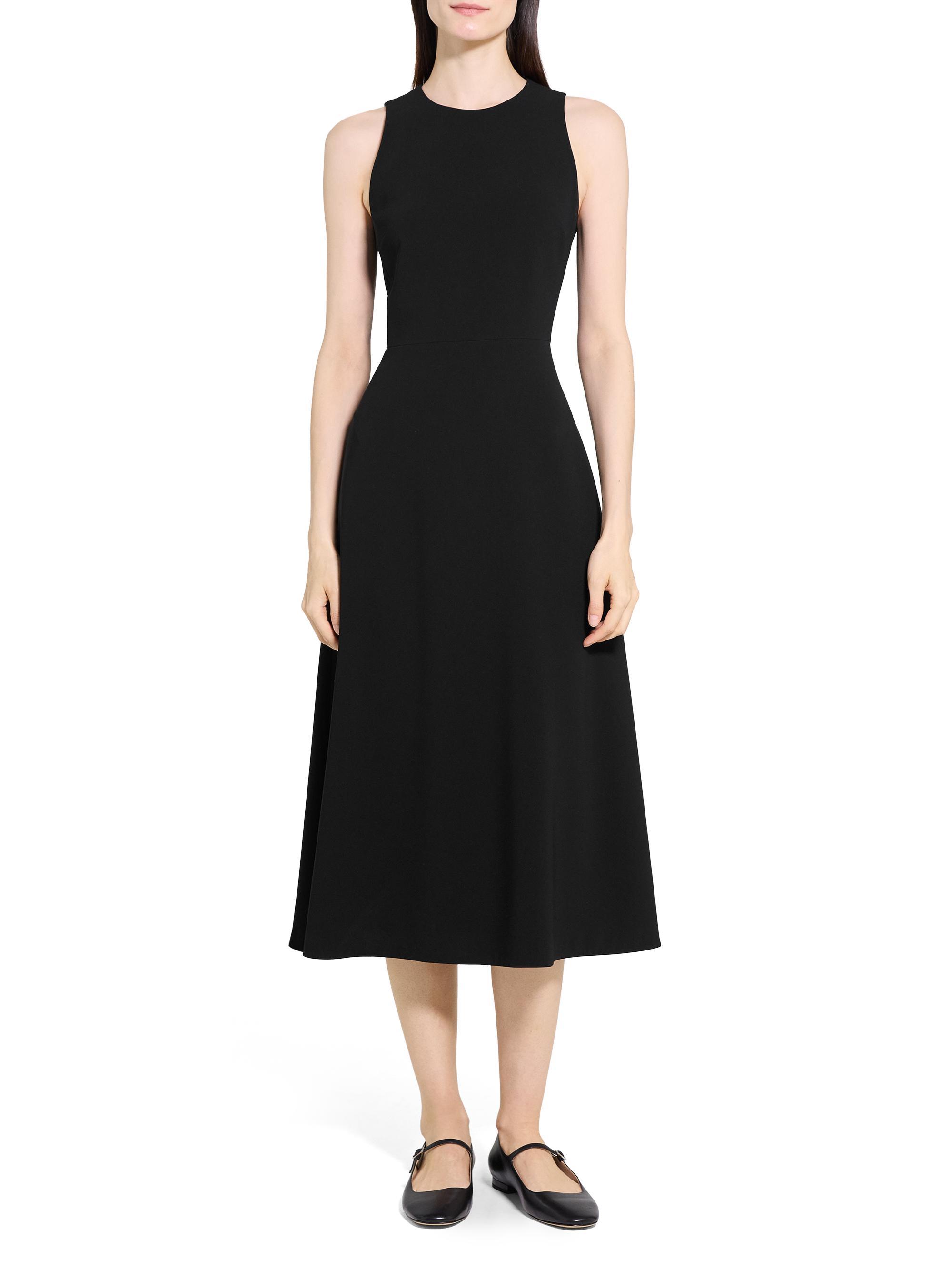 black and blue floral dress Dark Maira Euroflax™ Premium Linen Midi Hidden side pockets keep Simple Birthday Dress Simple SIZE:M / 6-8 plp-51314