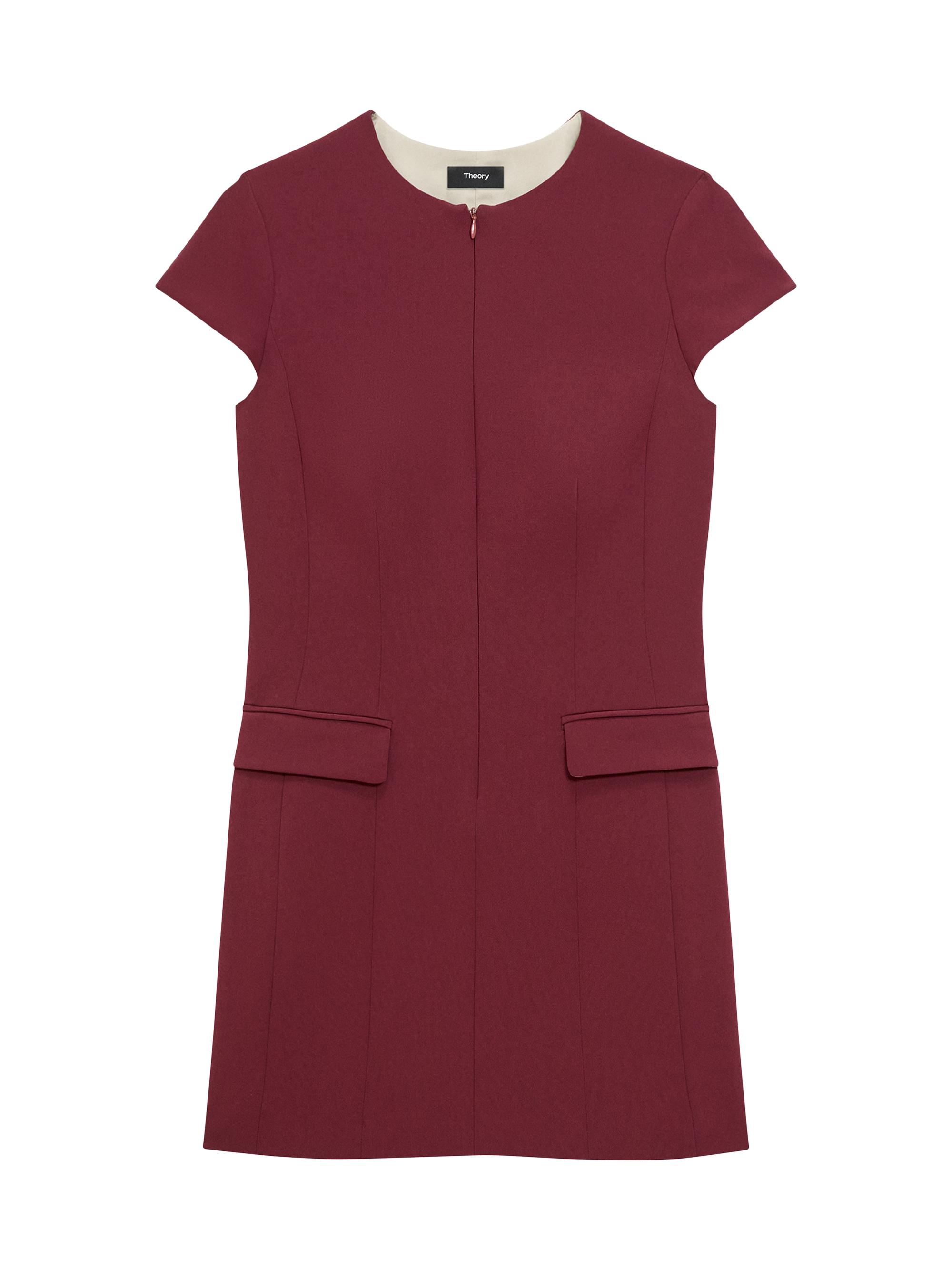 Theory Women's Taylor Zip Front Boxy Minidress - Grenache