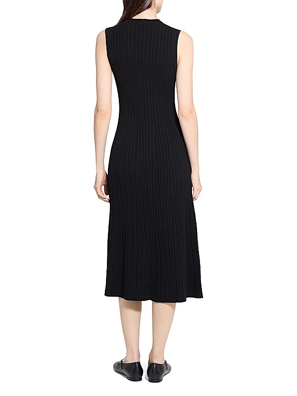 cable knit fit and flare dress Cable-Knit Short-Sleeve Fit and Flare Ruffle Dress Red