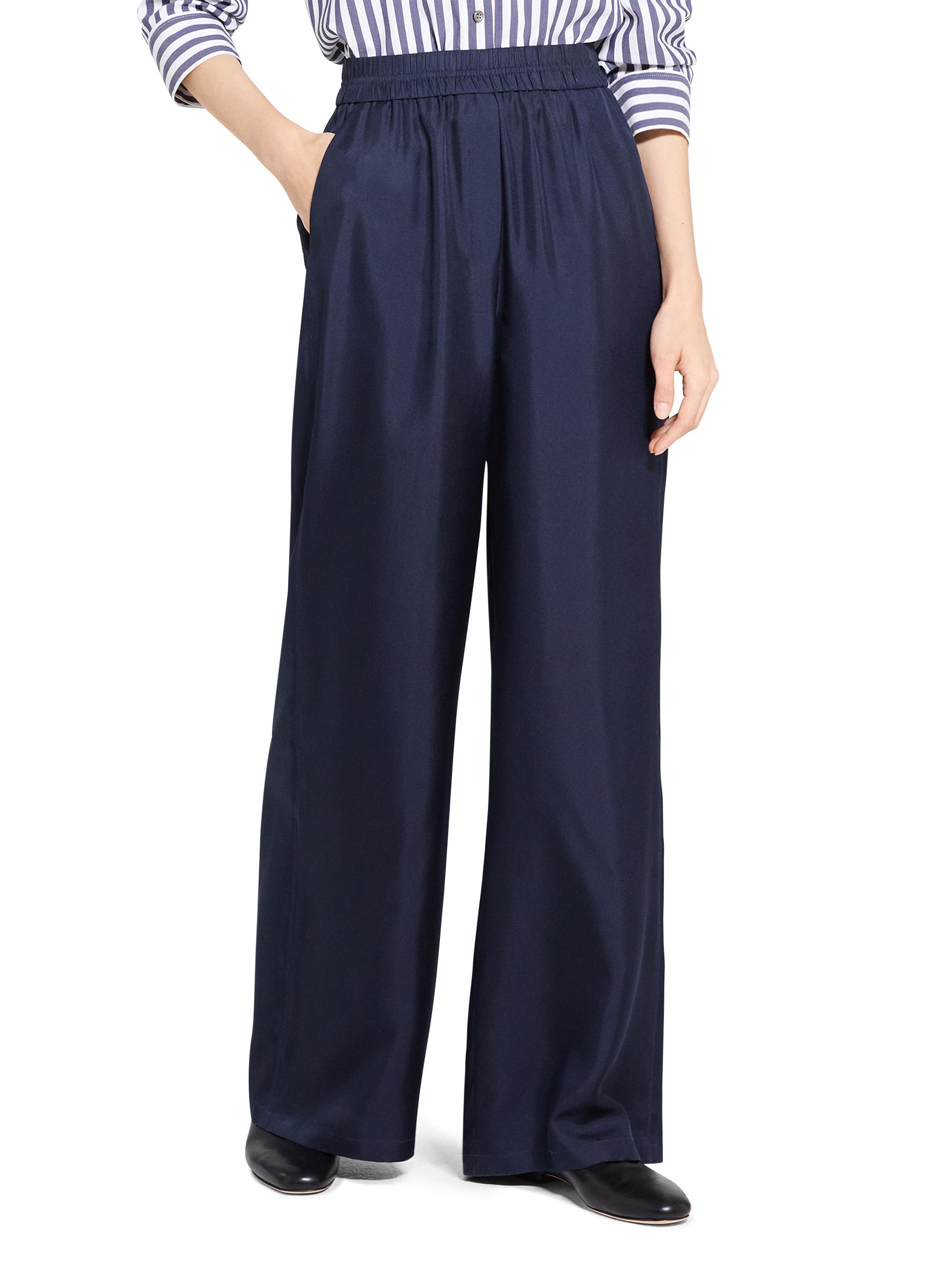 Theory Silk Elasticized Wide-Leg Pants | Saks Fifth Avenue