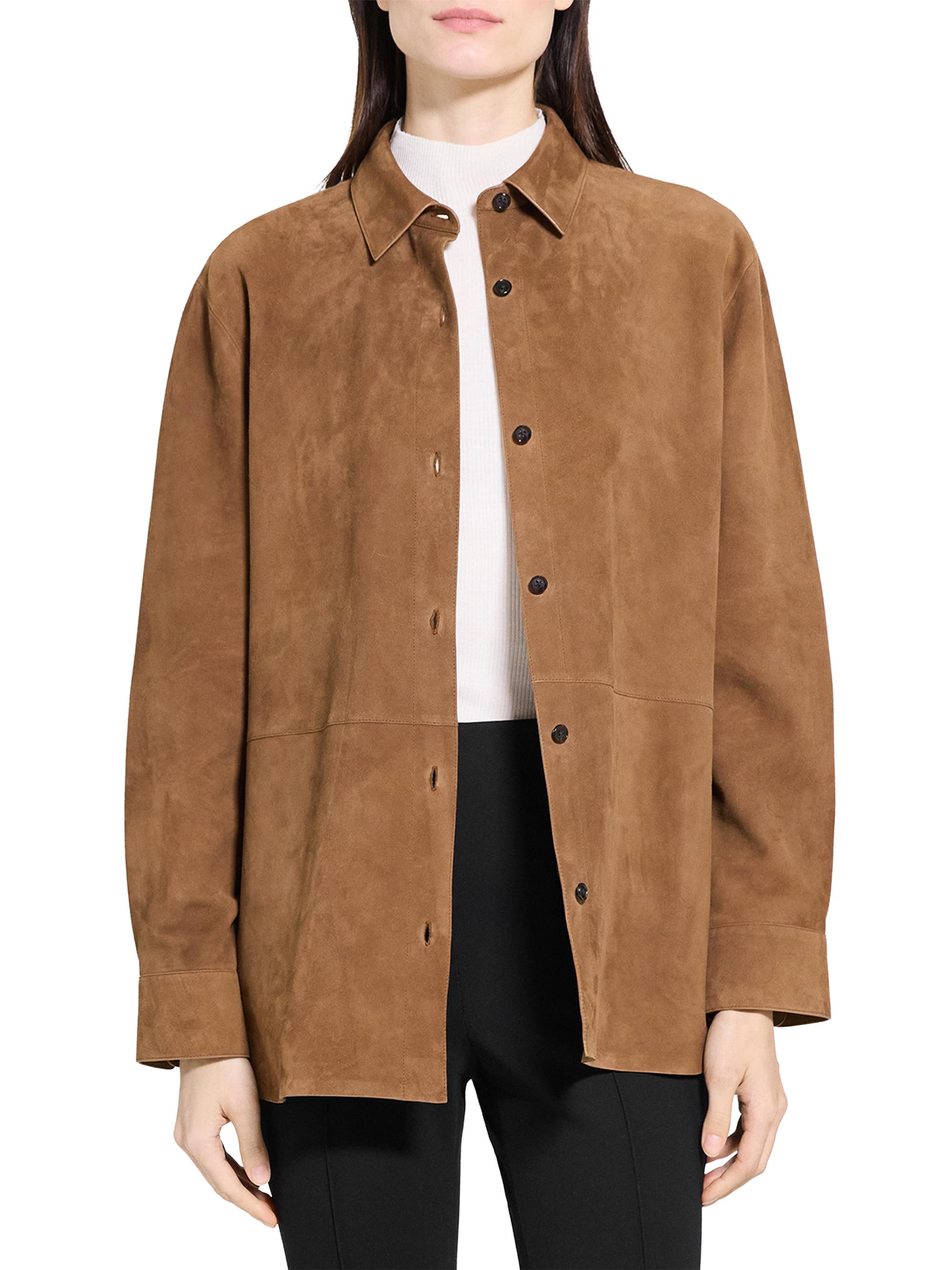 Theory Classic Menswear Leather Shirt | Saks Fifth Avenue