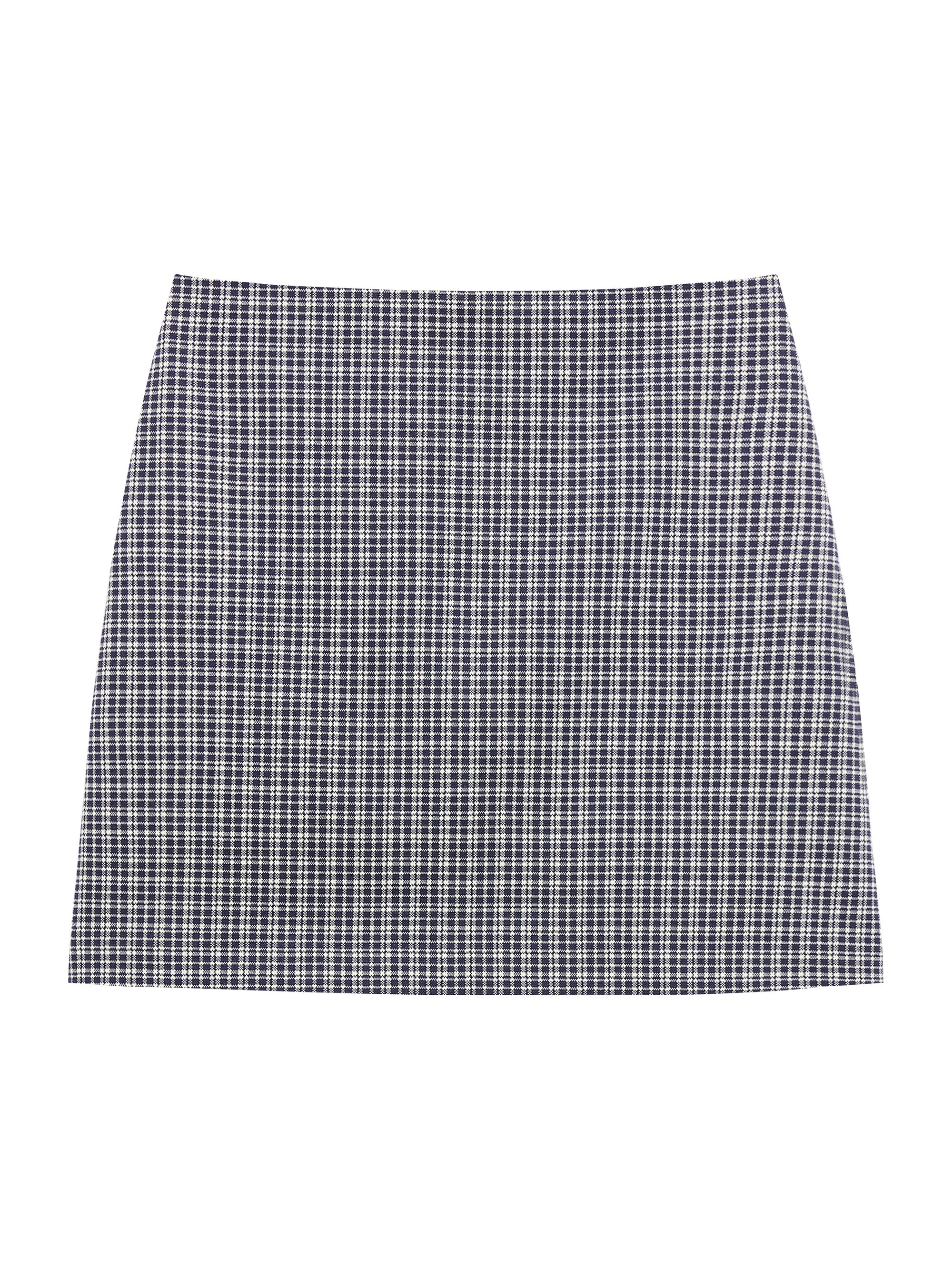 Theory Women's Plaid Knit A-Line Miniskirt - Almond Multi