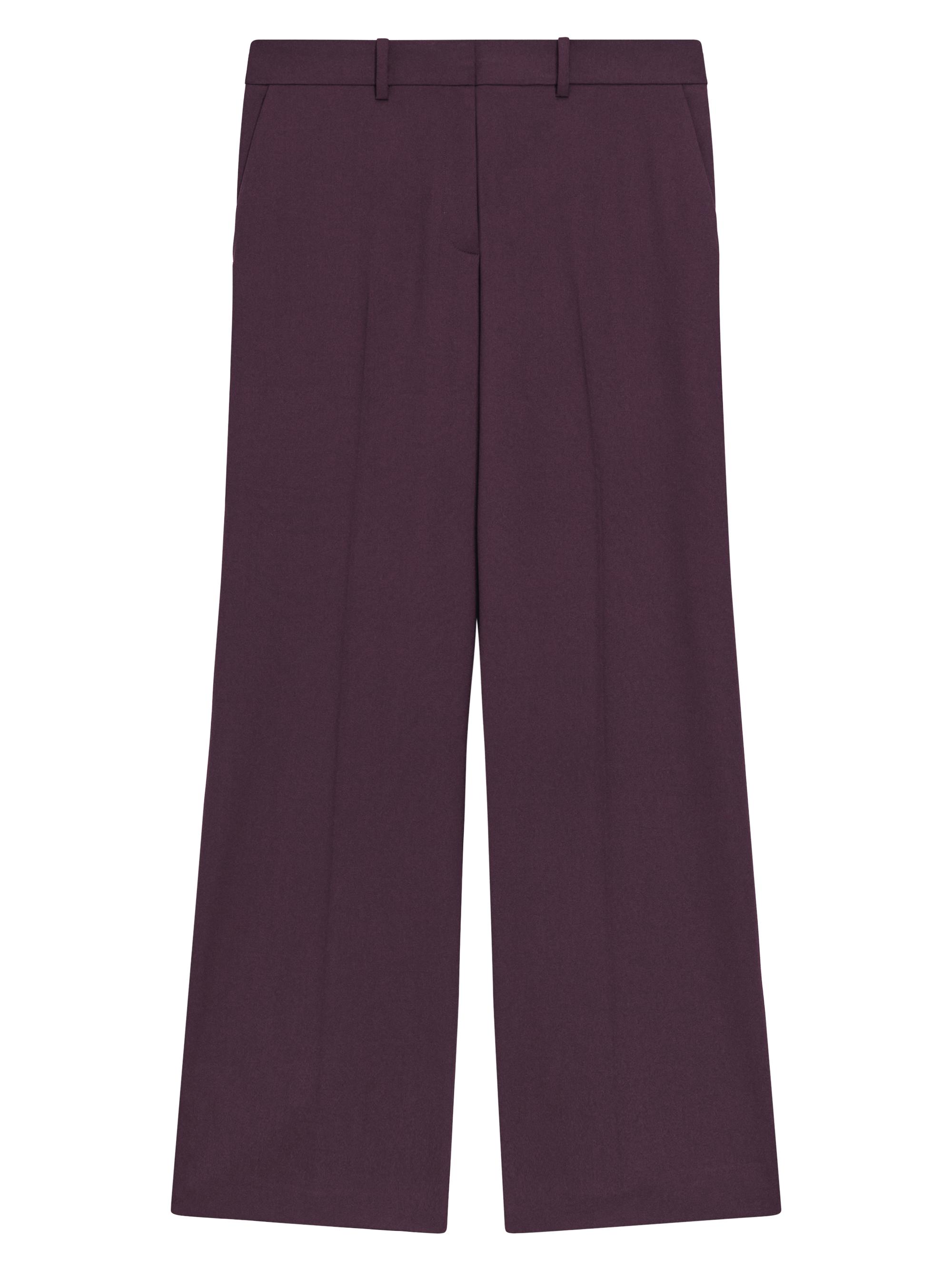Theory Women's Stretch Wool High-Rise Straight-Leg Pants - Dark Iris