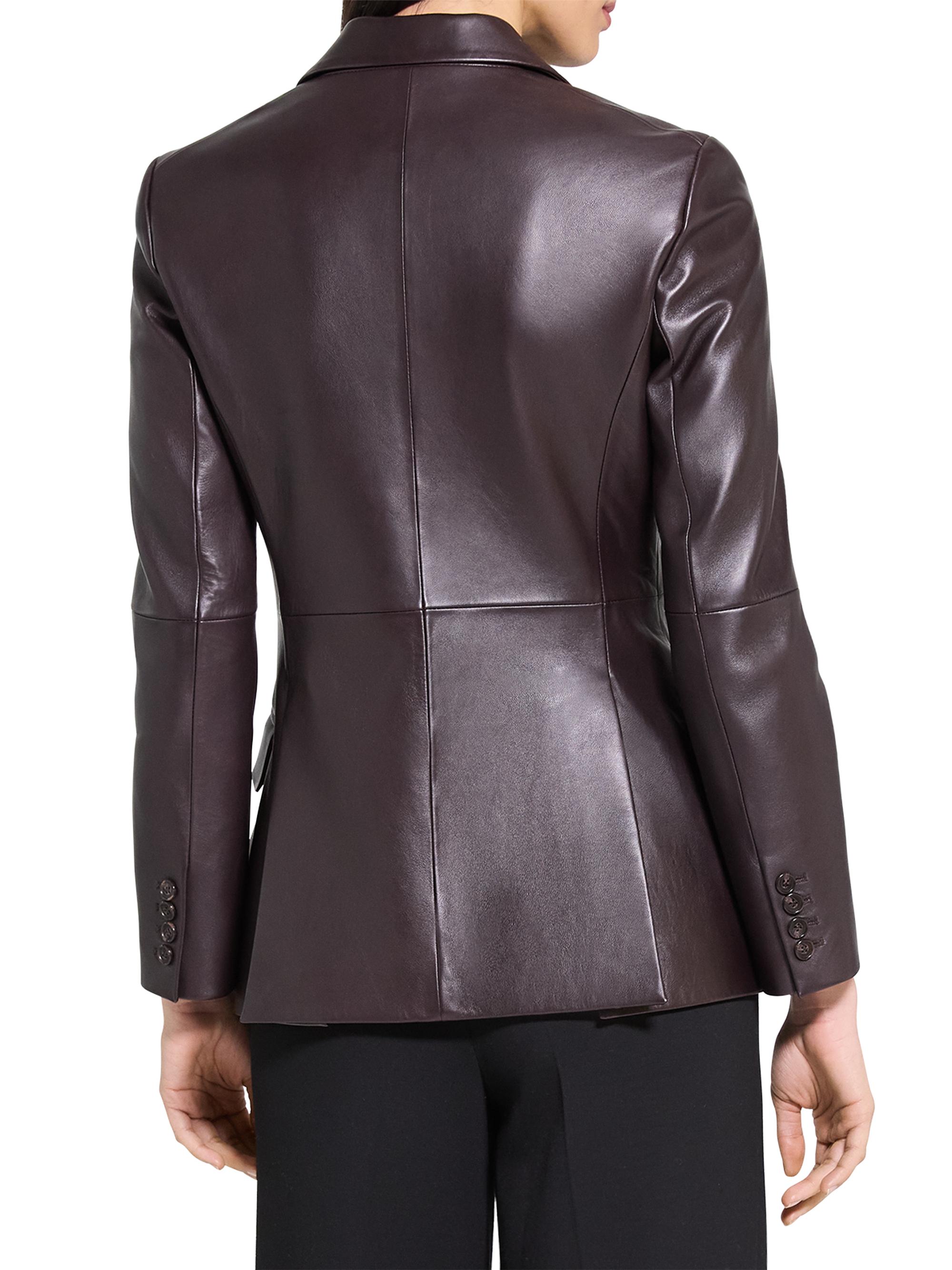 Theory Lynnia Leather Slim-Fit Blazer | Saks Fifth Avenue