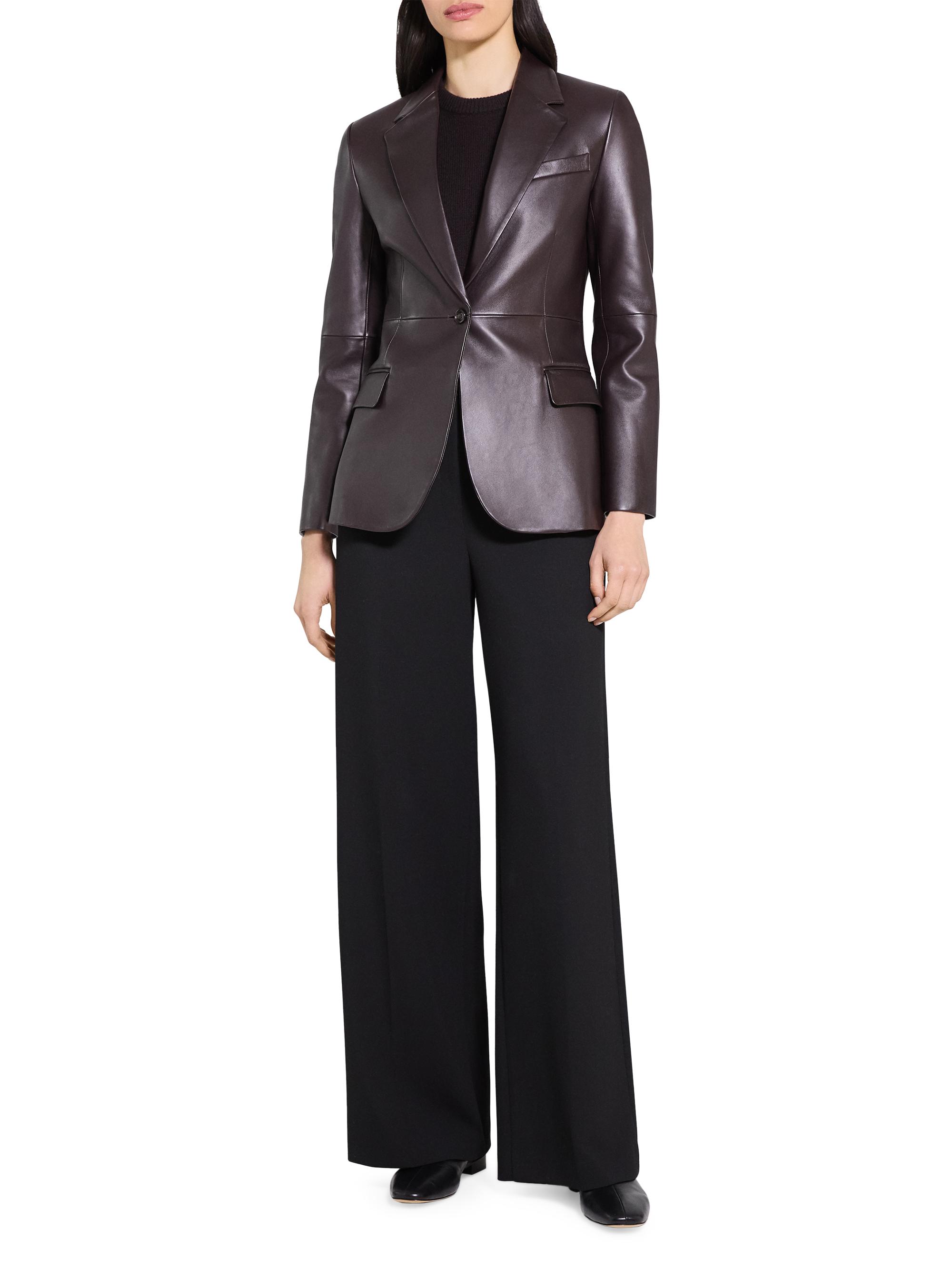 Theory Lynnia Leather Slim-Fit Blazer | Saks Fifth Avenue