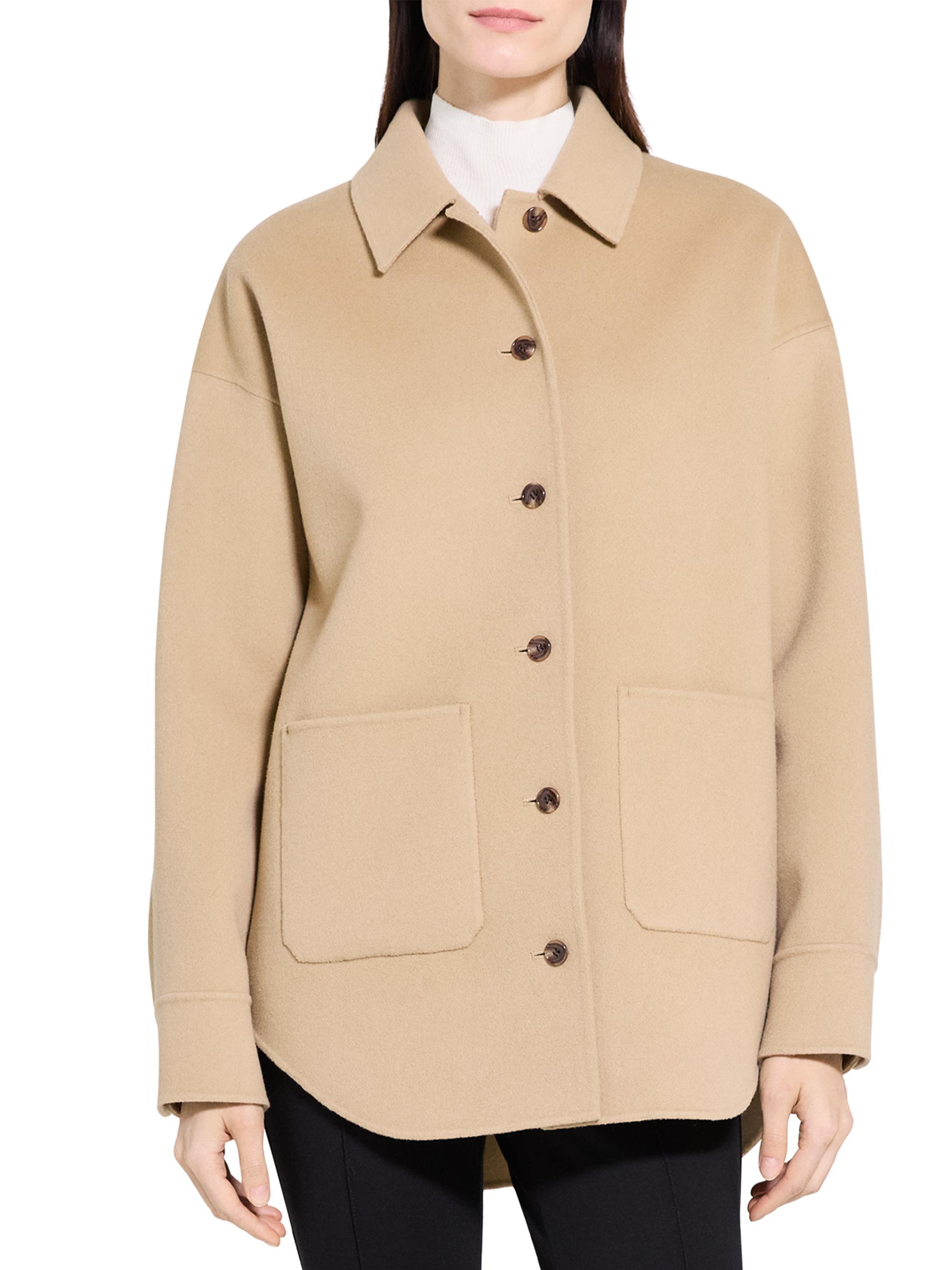 Theory Oversized Wool-Cashmere Shirt Jacket | Saks Fifth Avenue