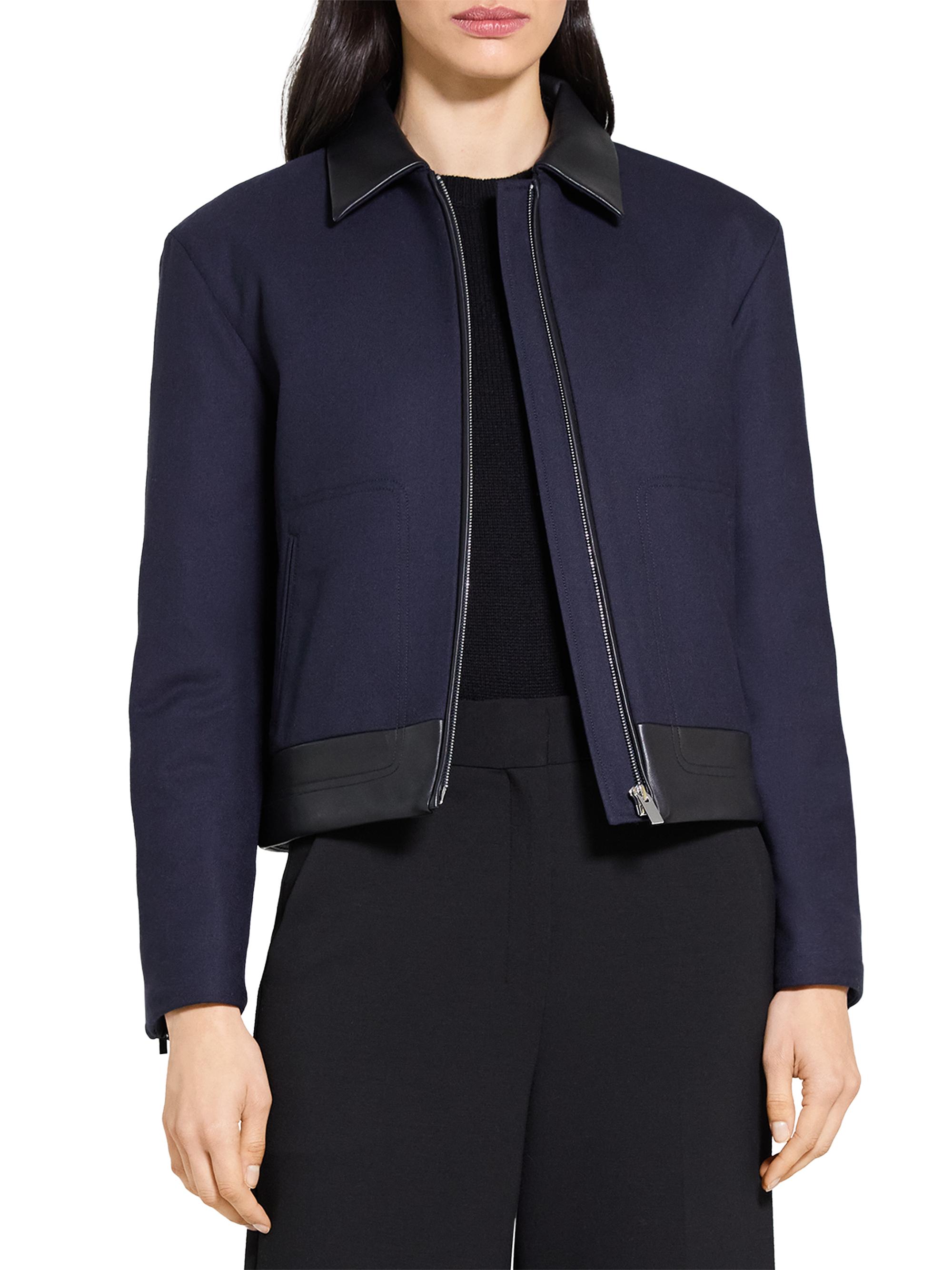 Theory ブルゾンS Theory Boxy Zip-Front Wool-Blend Jacket | Saks Fifth Avenue