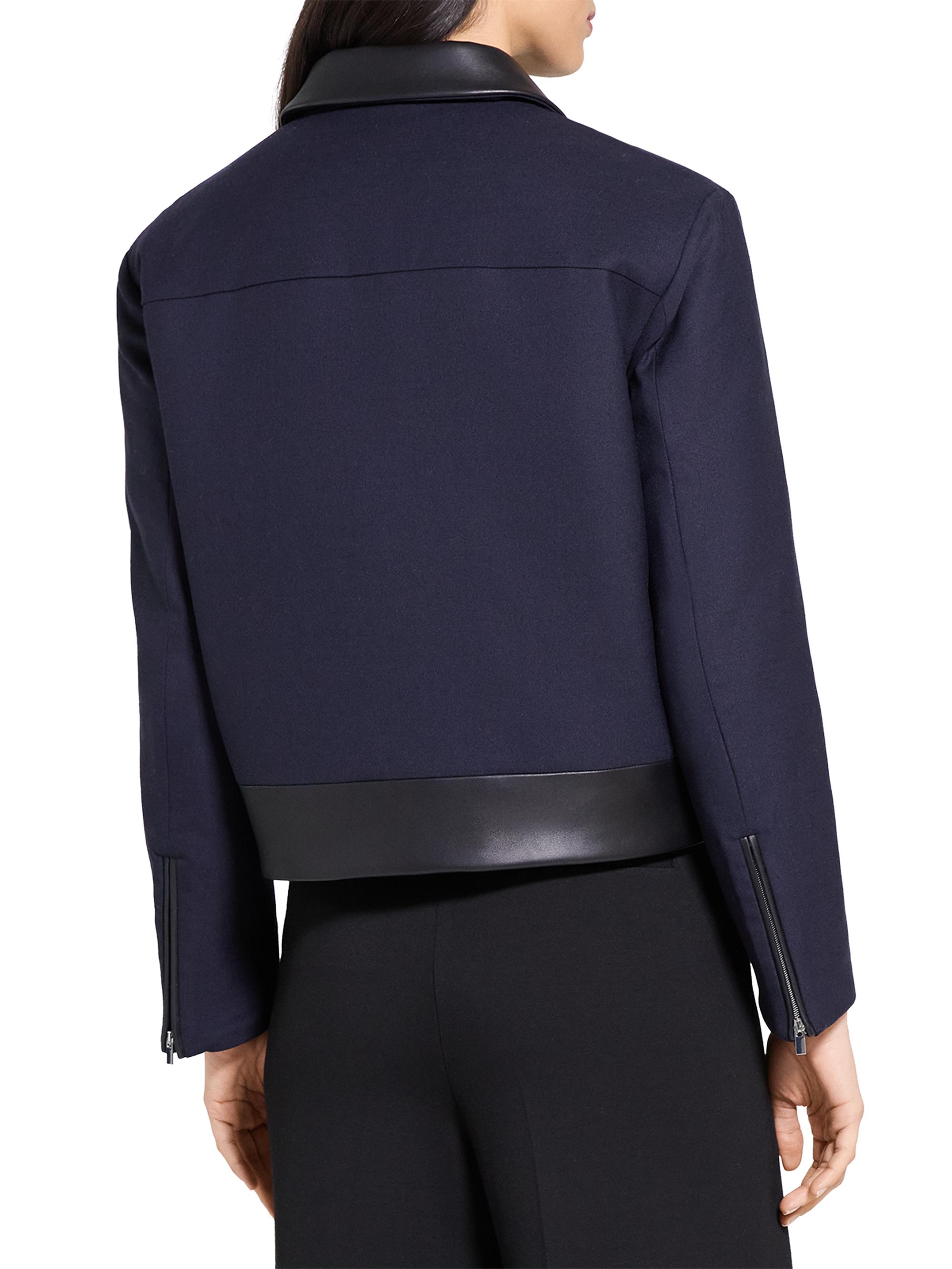 Theory Boxy Zip-Front Wool-Blend Jacket | Saks Fifth Avenue